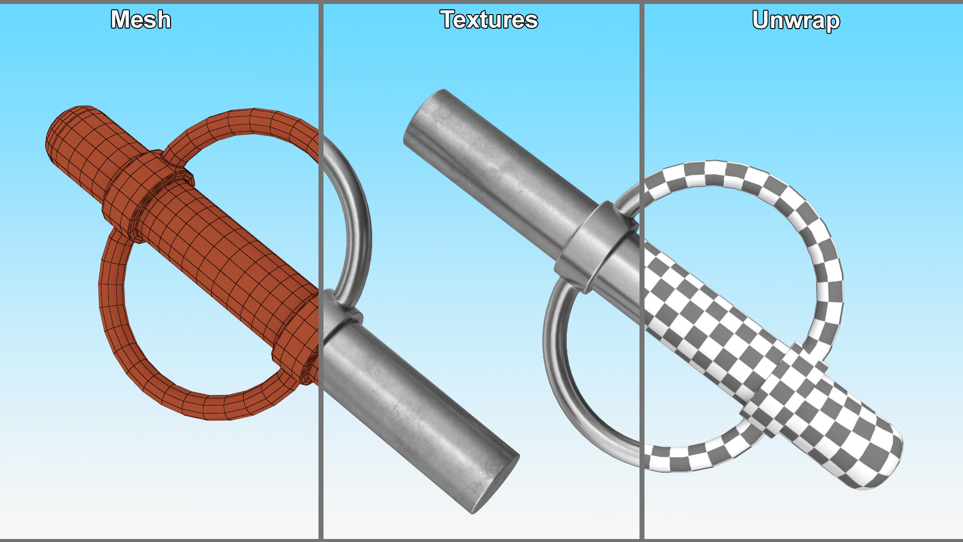 Bicycle Parking Rack Chrome 3D