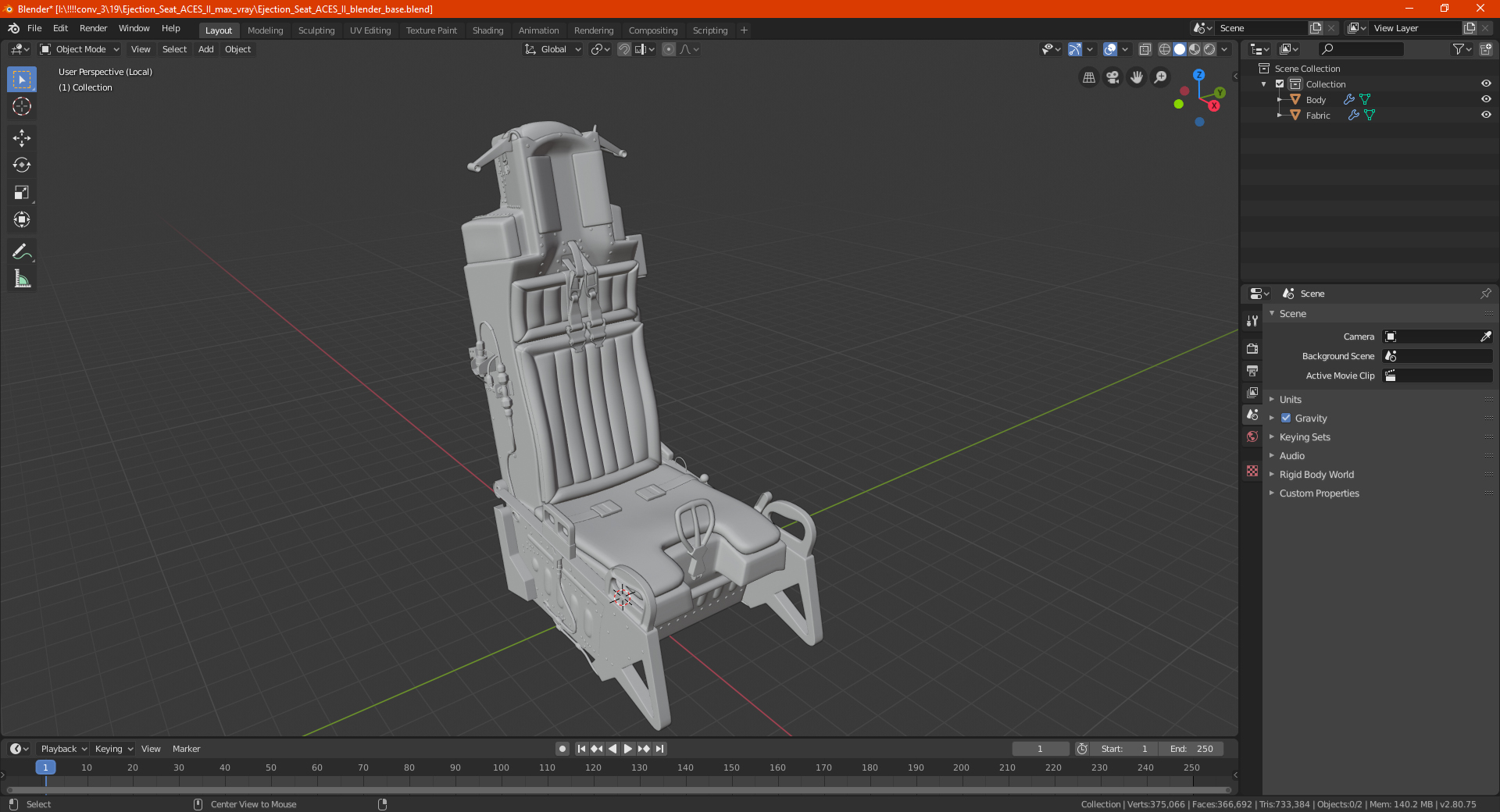 3D Ejection Seat ACES II