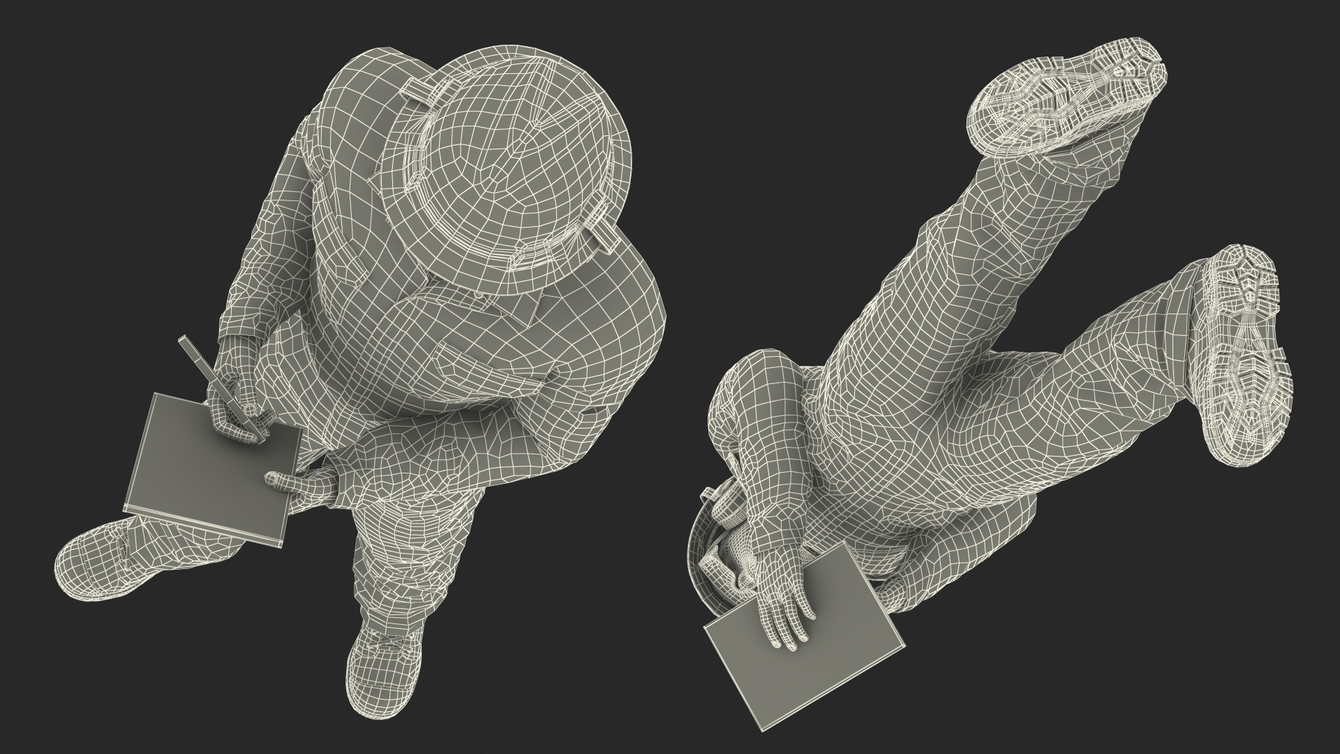 Oil Gas Worker Standing Pose Fur 3D