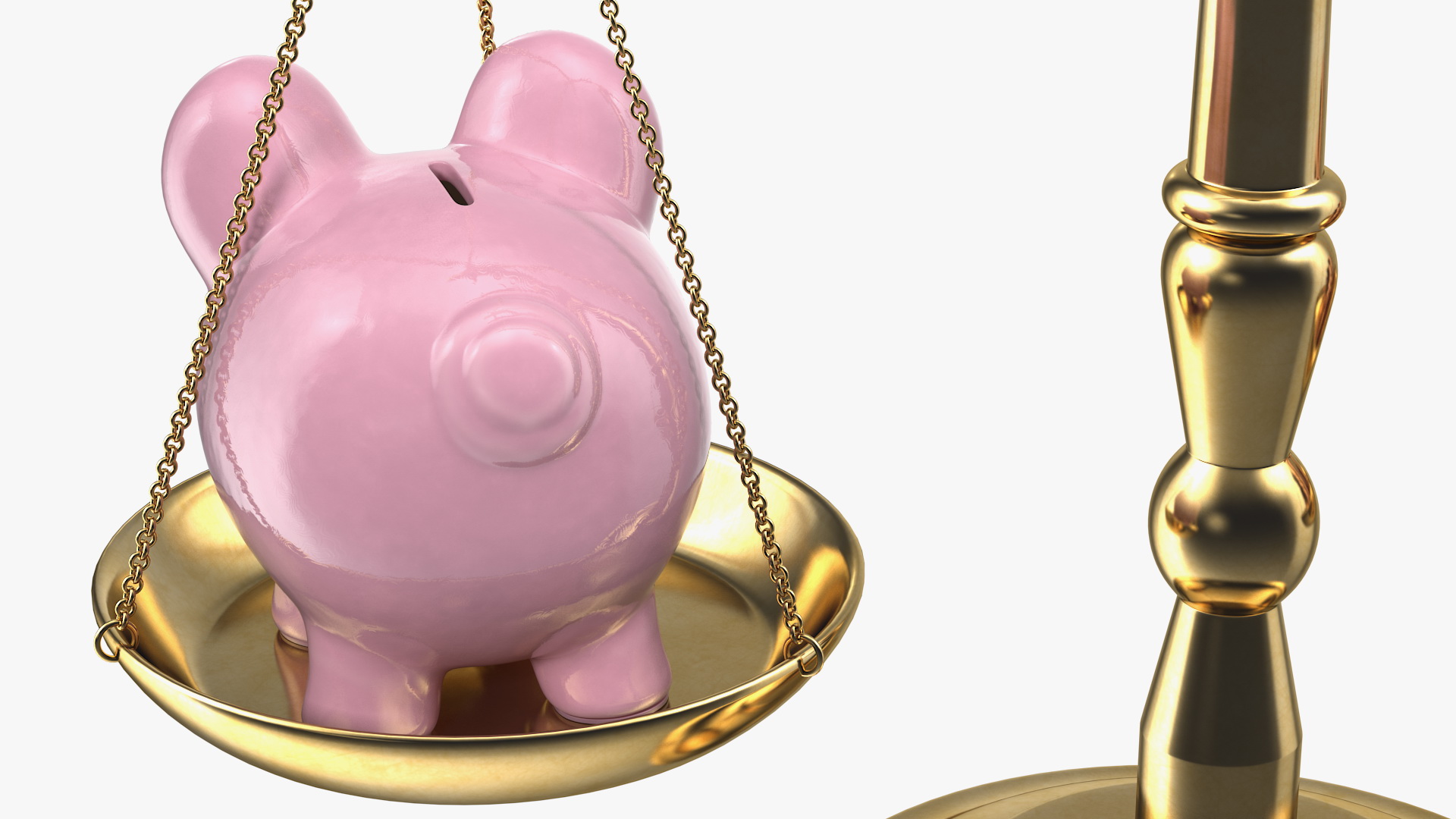 Scales Piggy Bank And Coins 3D