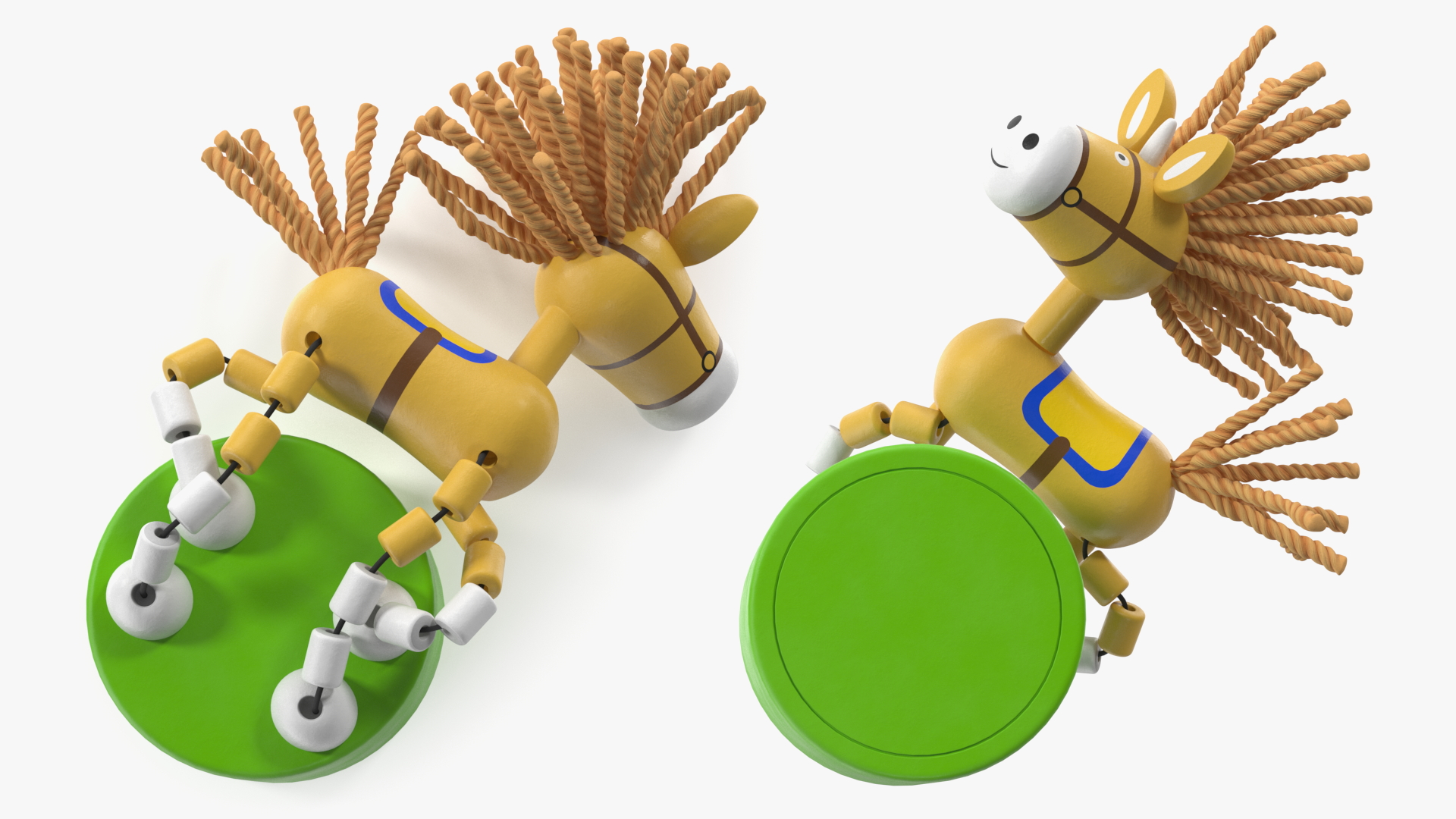 3D Thumb Push Puppet Yellow Unicorn Lying Pose model