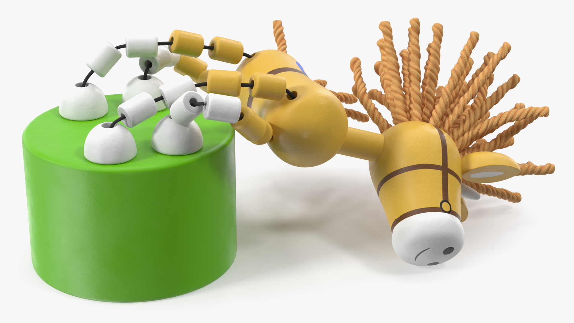 3D Thumb Push Puppet Yellow Unicorn Lying Pose model