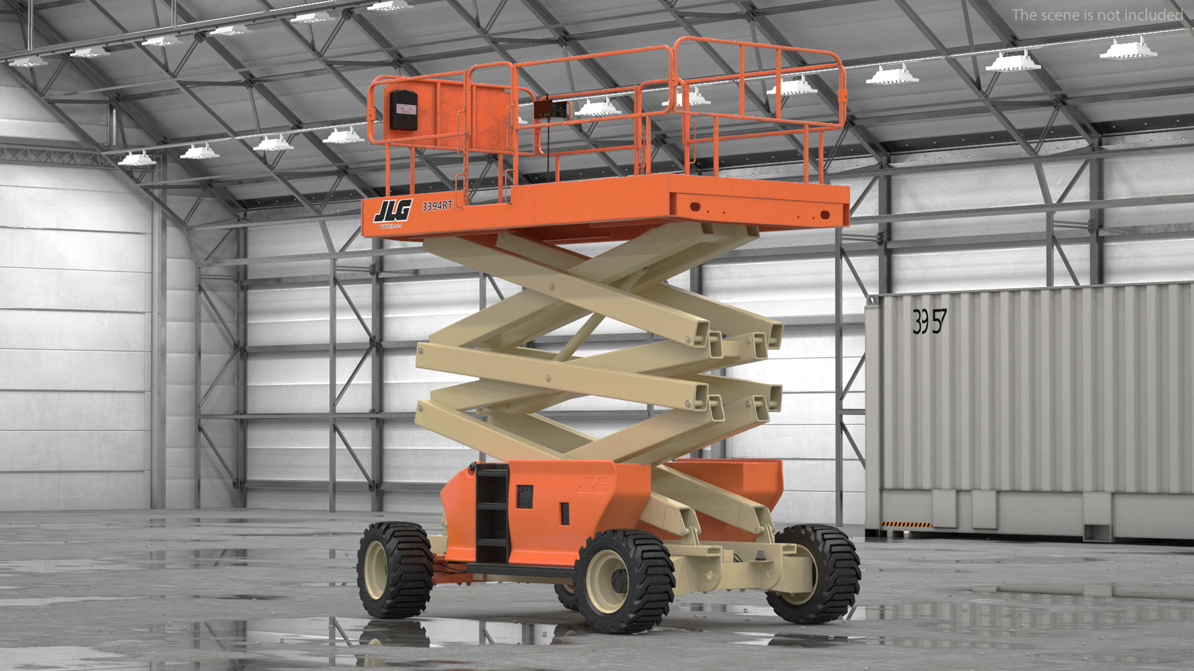 JLG 3394RT Scissor Lift Rigged for Cinema 4D 3D model