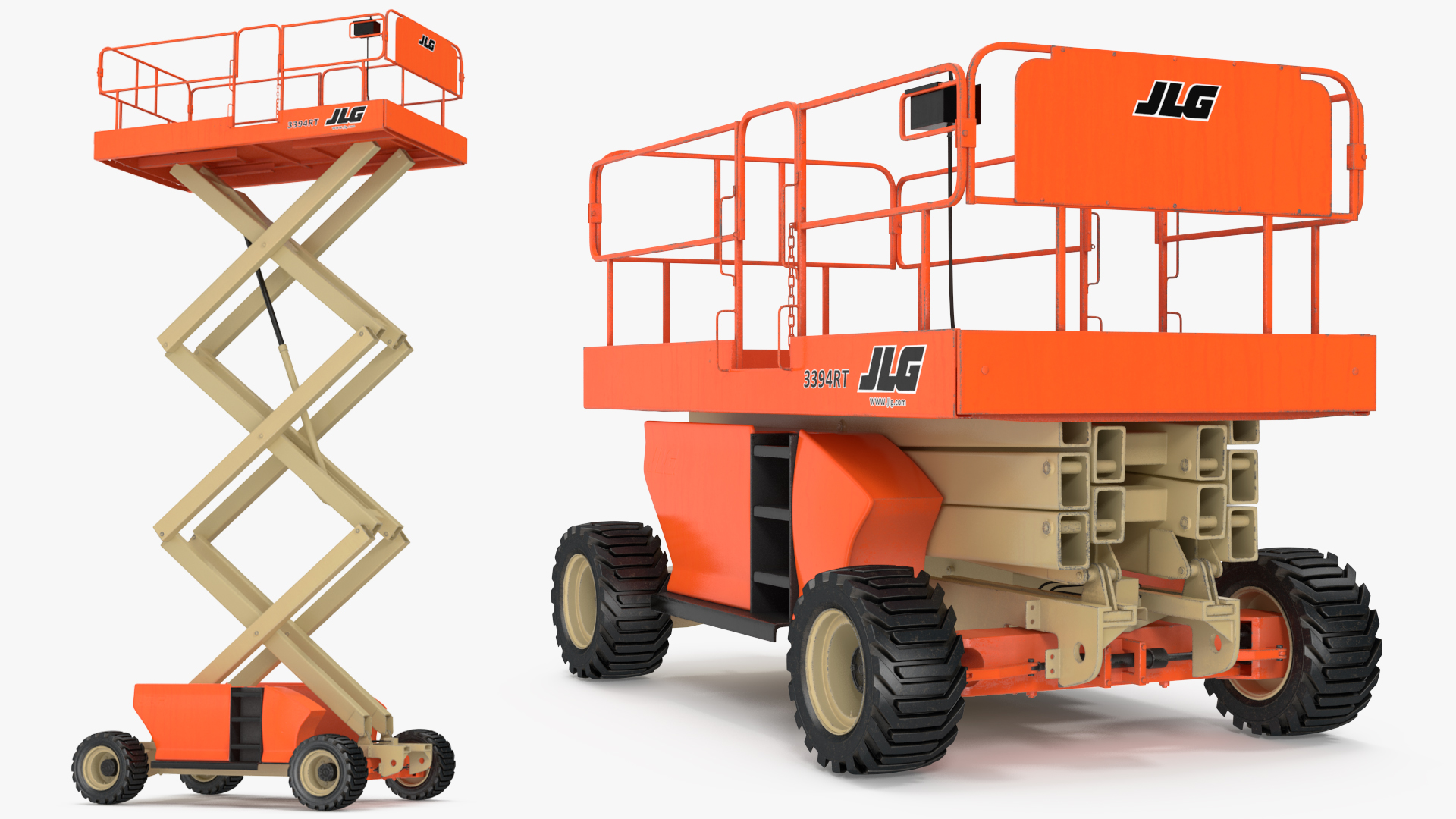 JLG 3394RT Scissor Lift Rigged for Cinema 4D 3D model