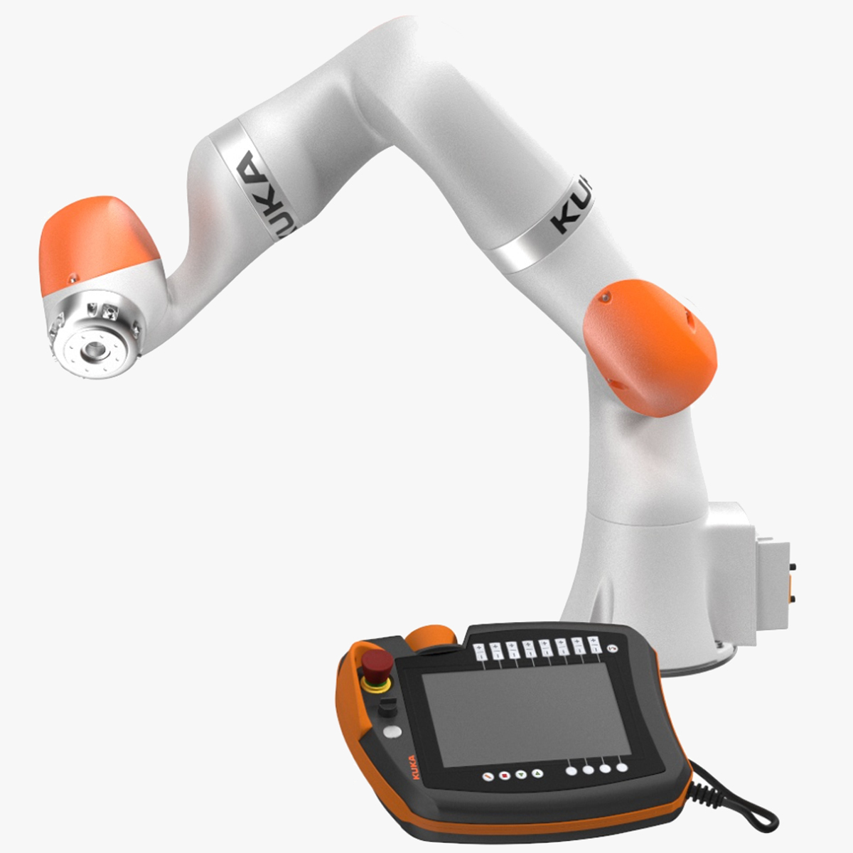 3D KUKA LBR IIWA High Performance Robotic Arm Rigged for Maya model