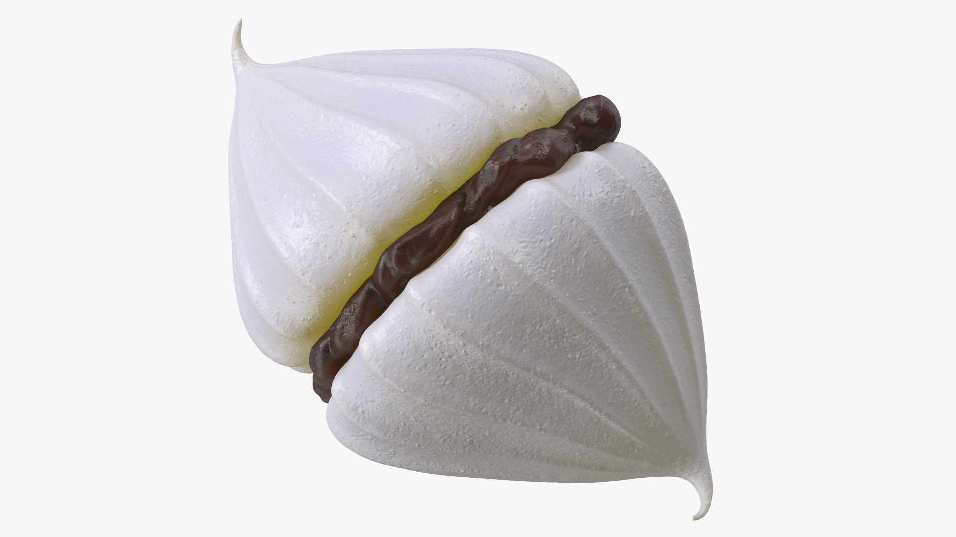 Meringue White with Chocolate Filling 3D
