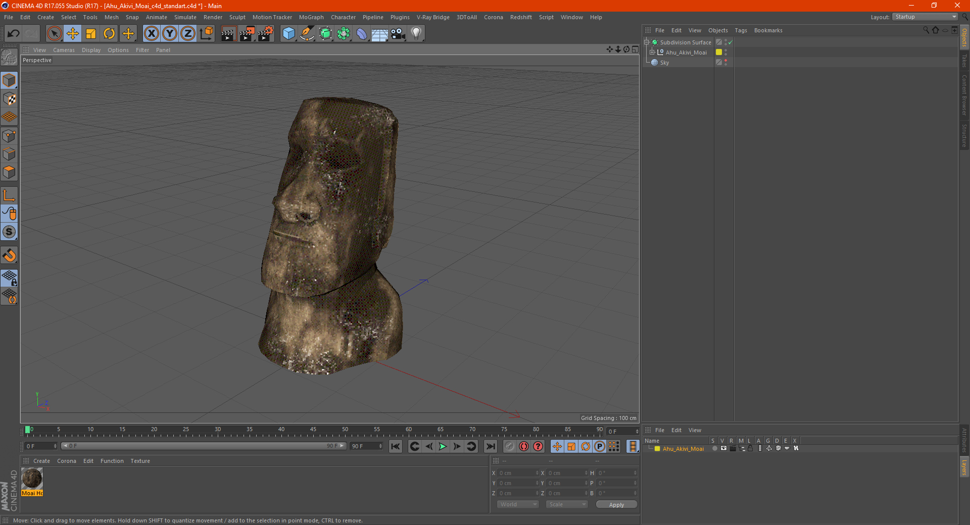Ahu Akivi Moai 3D model