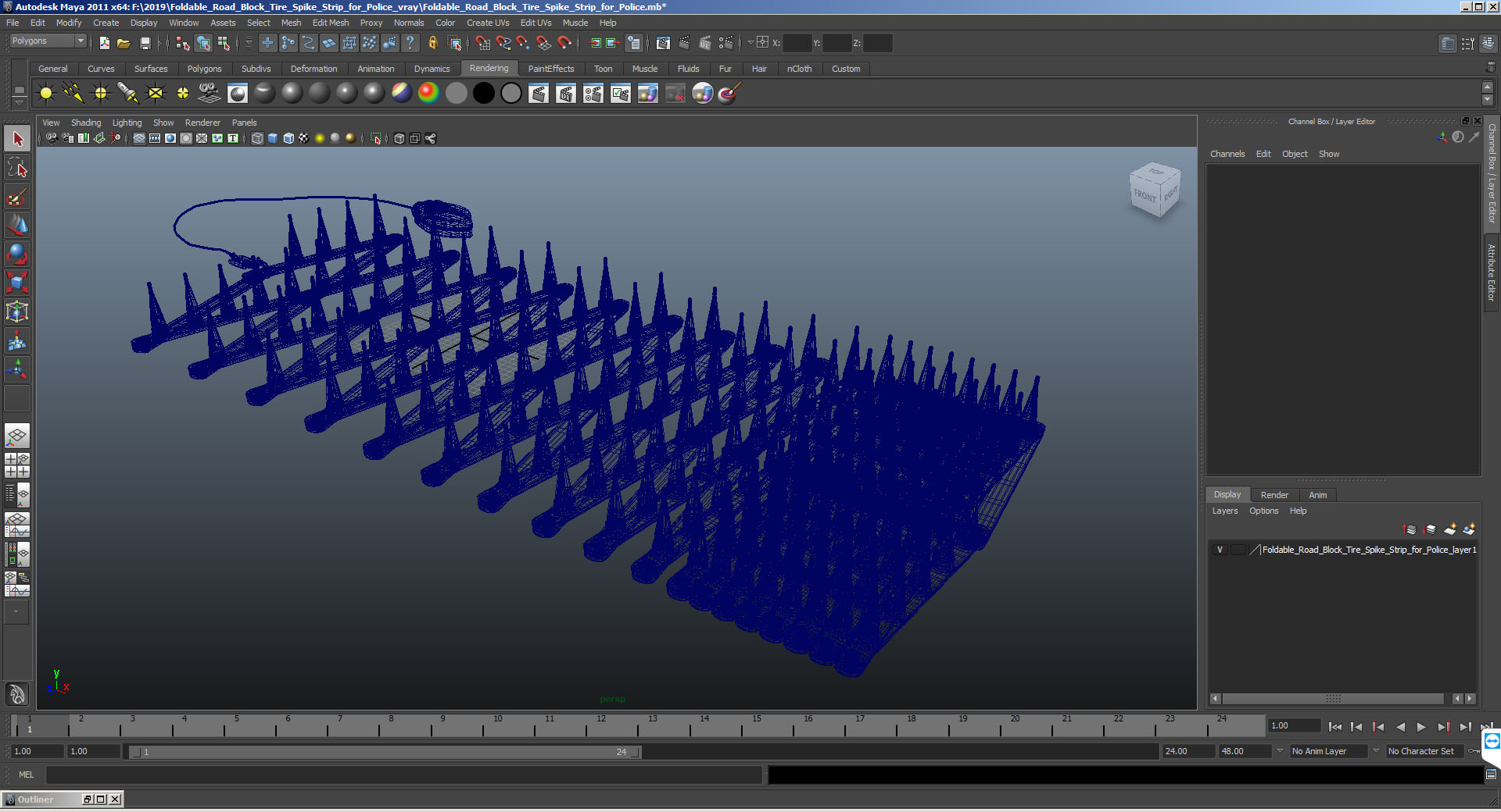 Roadway Safety Stinger Spike Strip 3D model