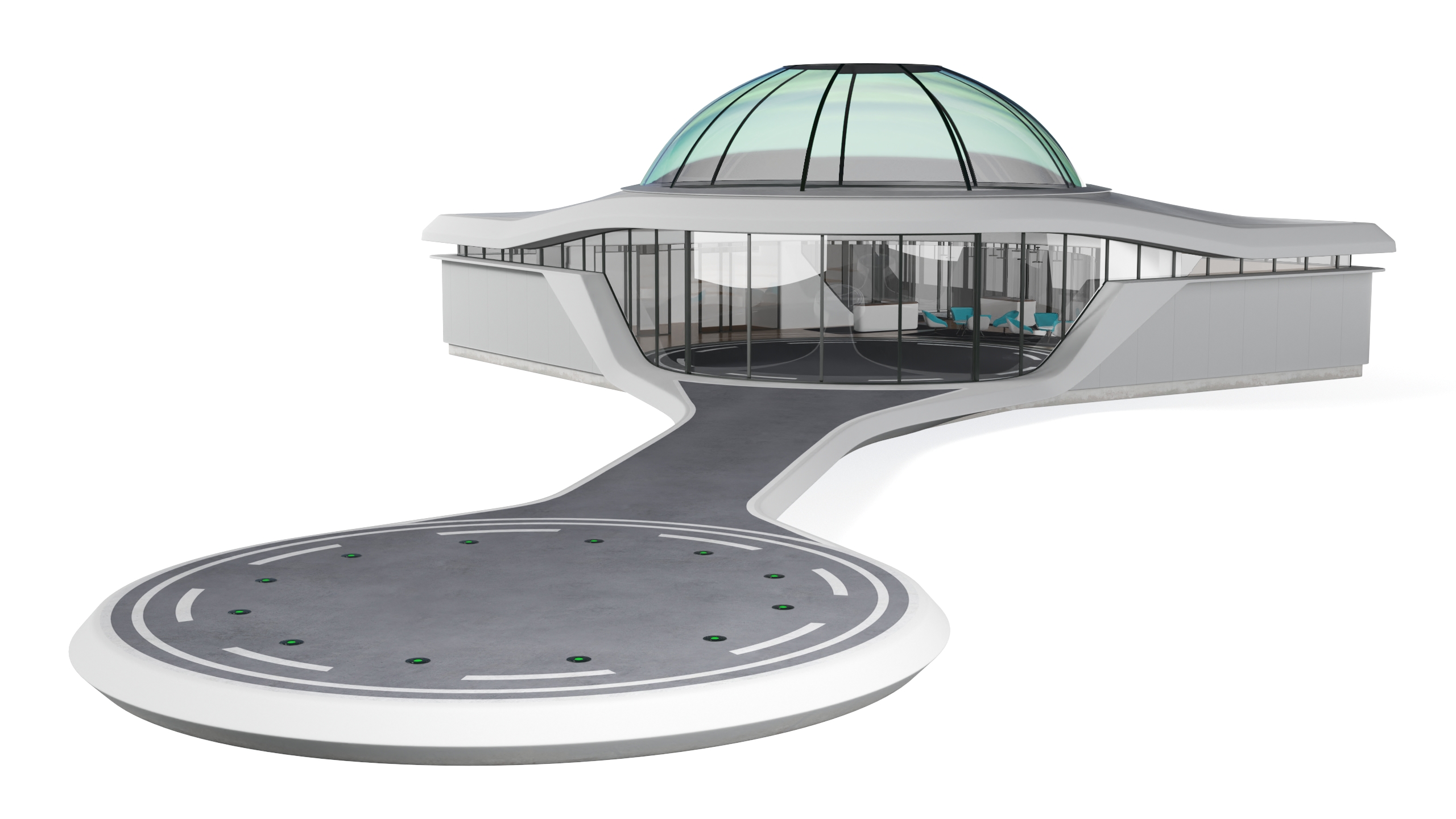 3D Air Taxi Port with Separate Boarding Area