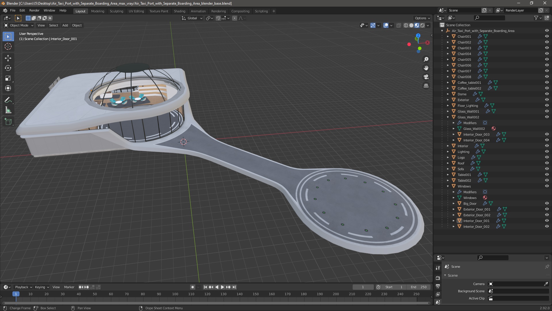 3D Air Taxi Port with Separate Boarding Area