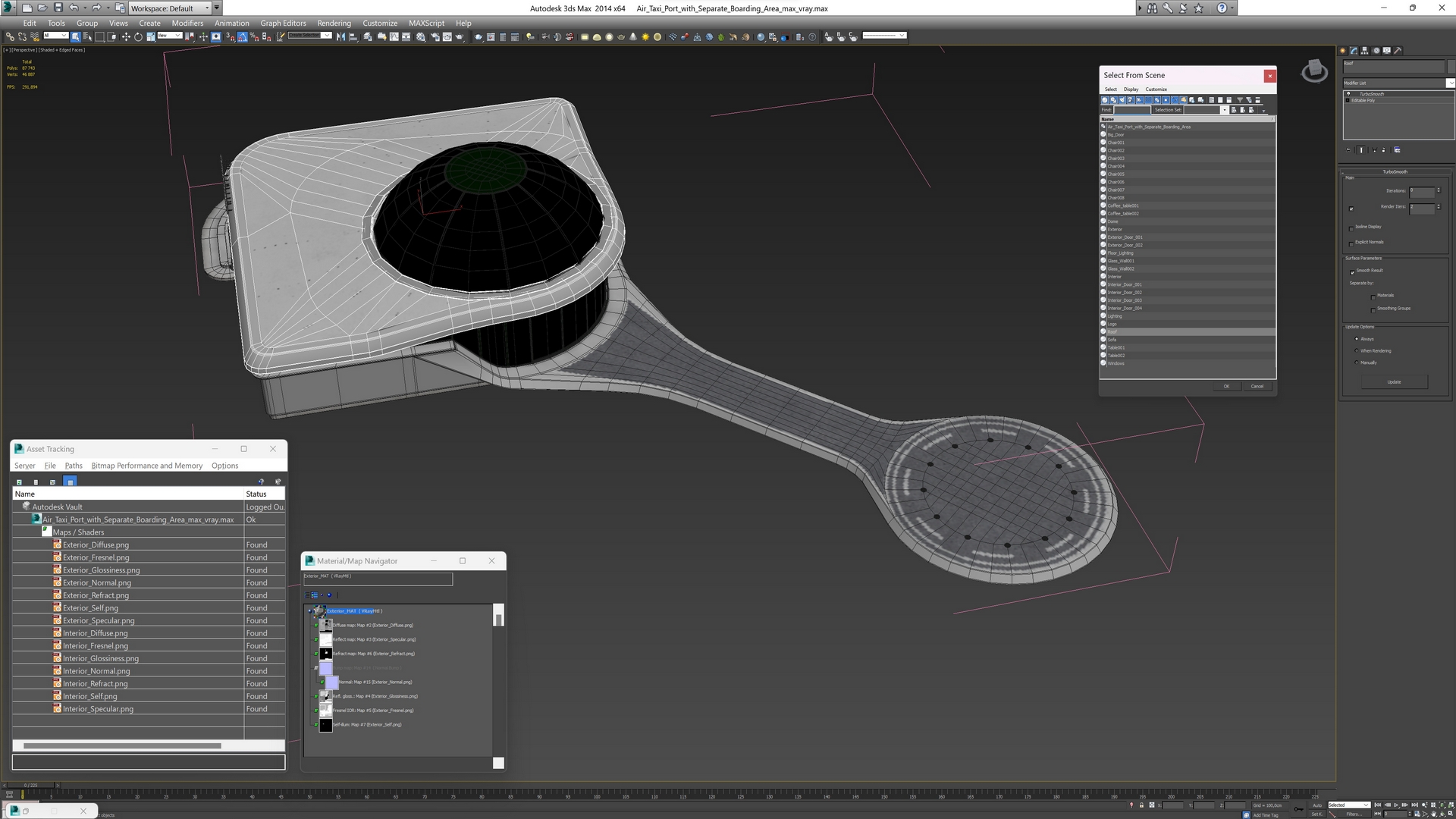 3D Air Taxi Port with Separate Boarding Area