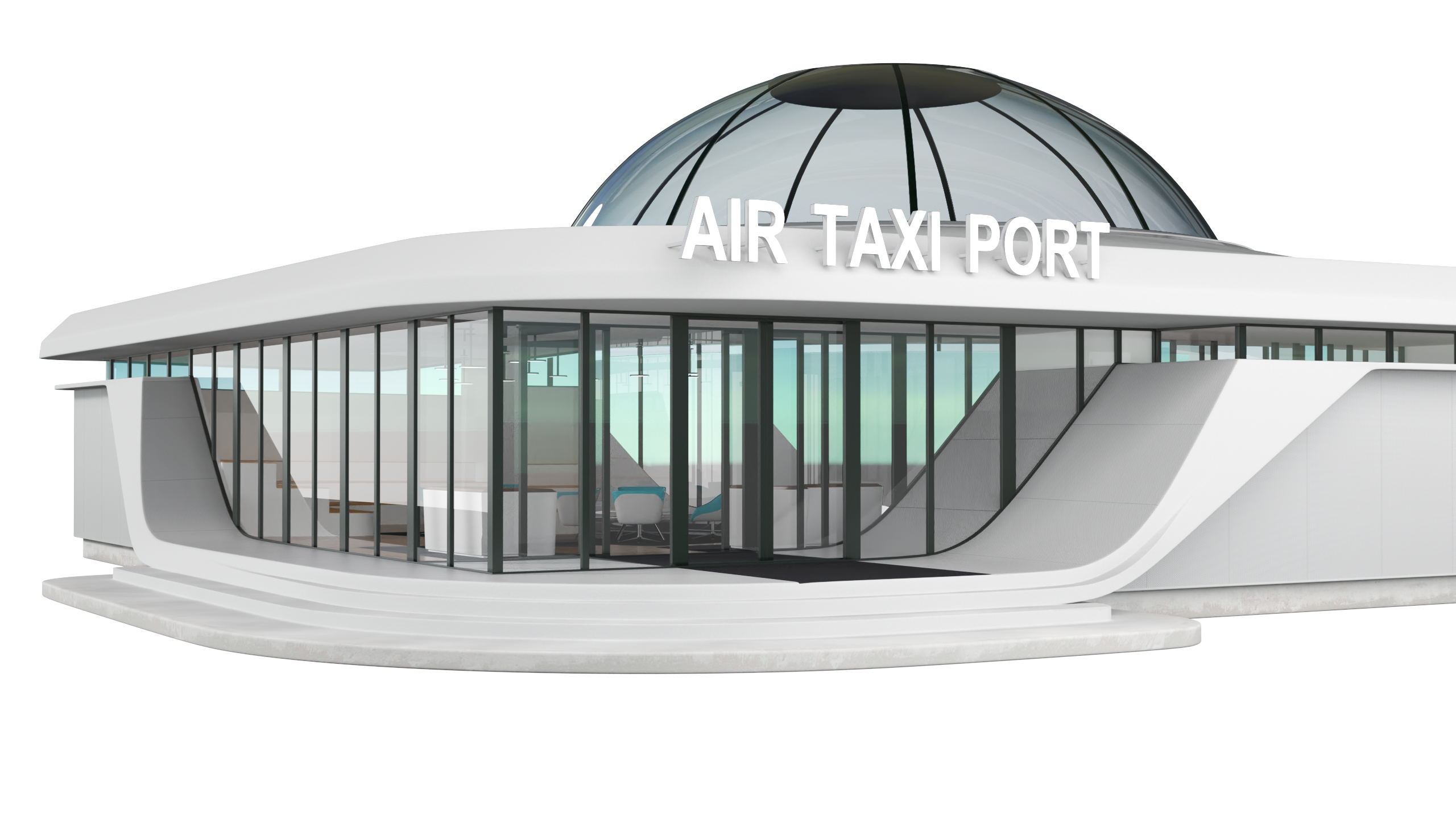 3D Air Taxi Port with Separate Boarding Area