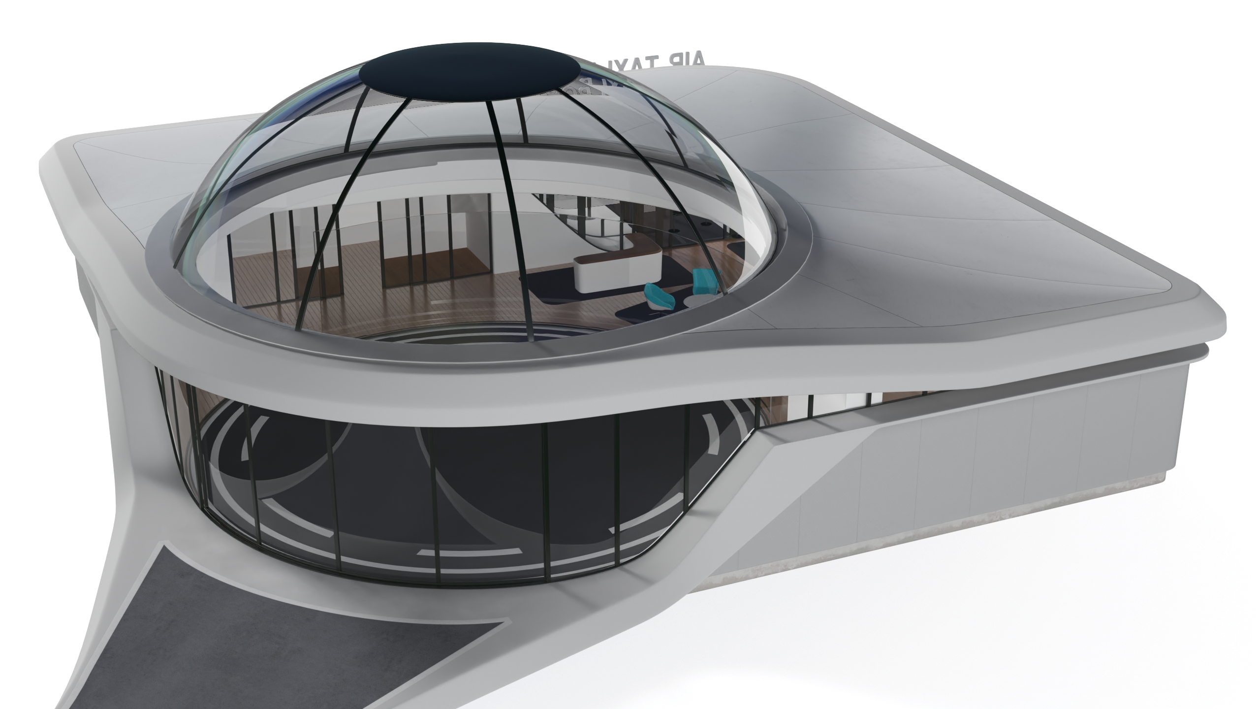 3D Air Taxi Port with Separate Boarding Area