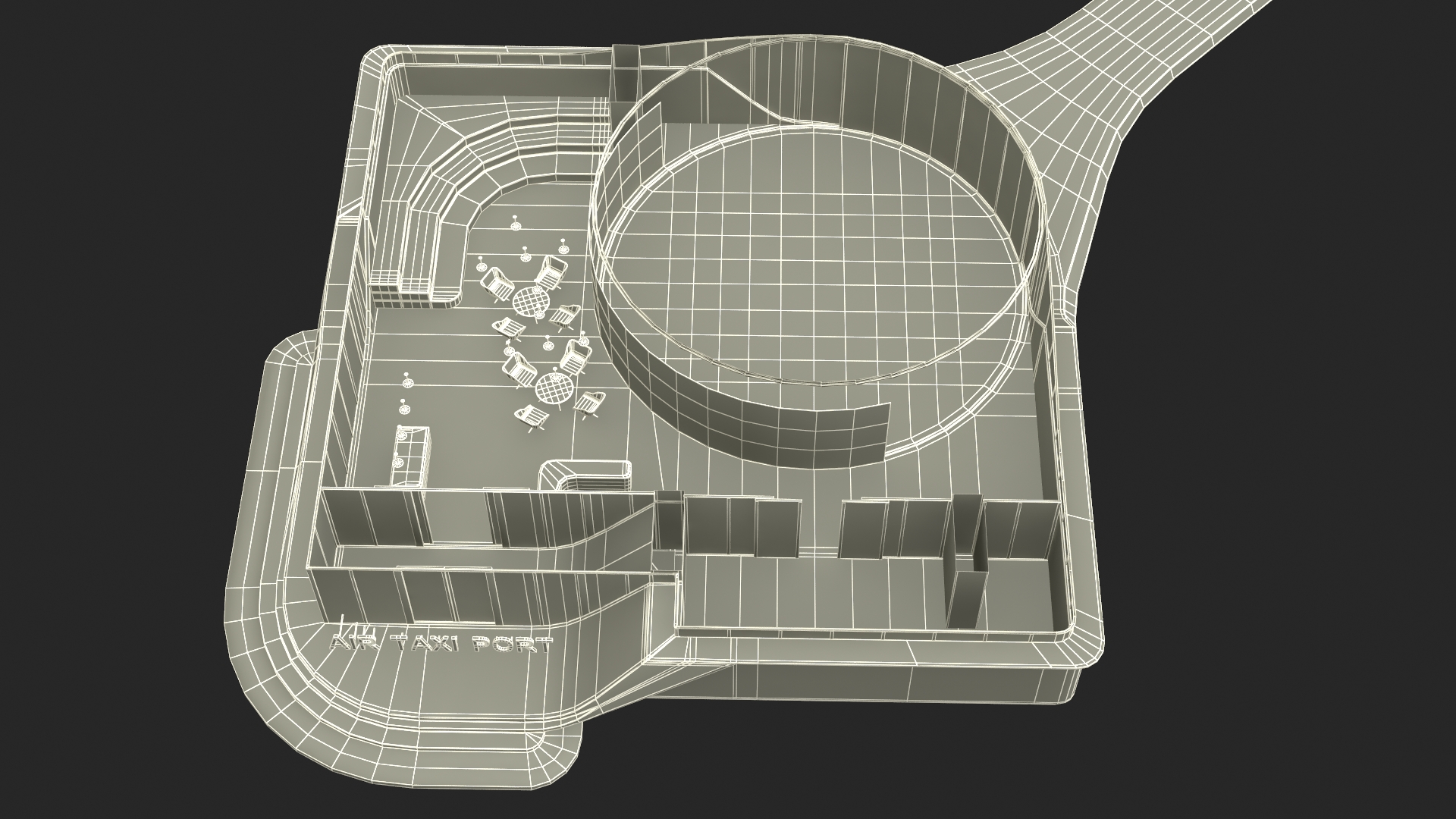 3D Air Taxi Port with Separate Boarding Area