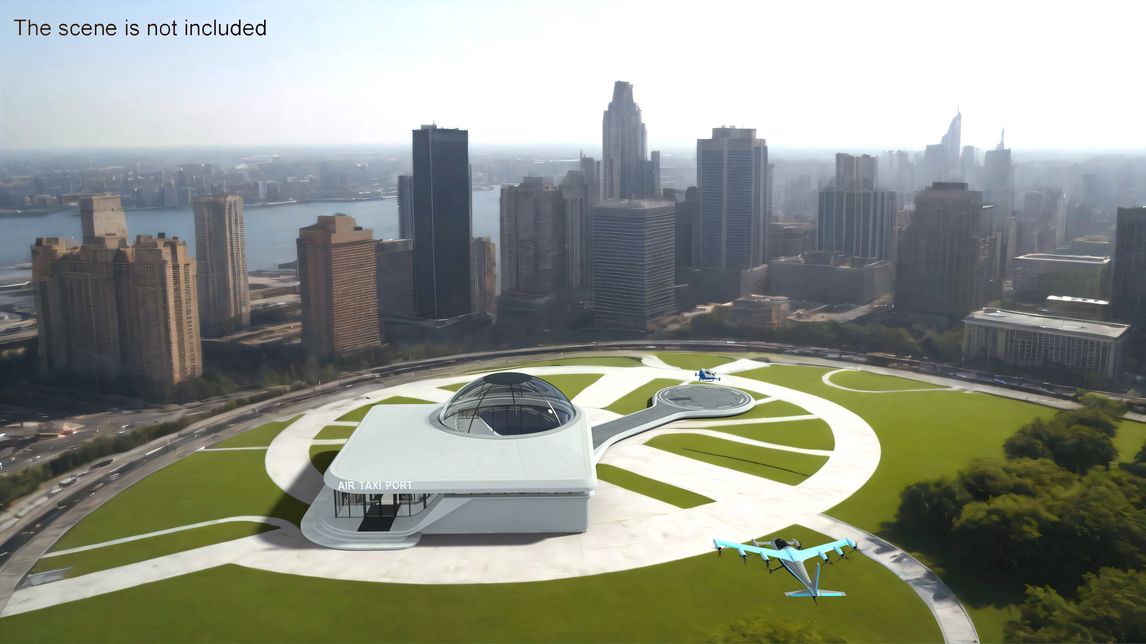 3D Air Taxi Port with Separate Boarding Area
