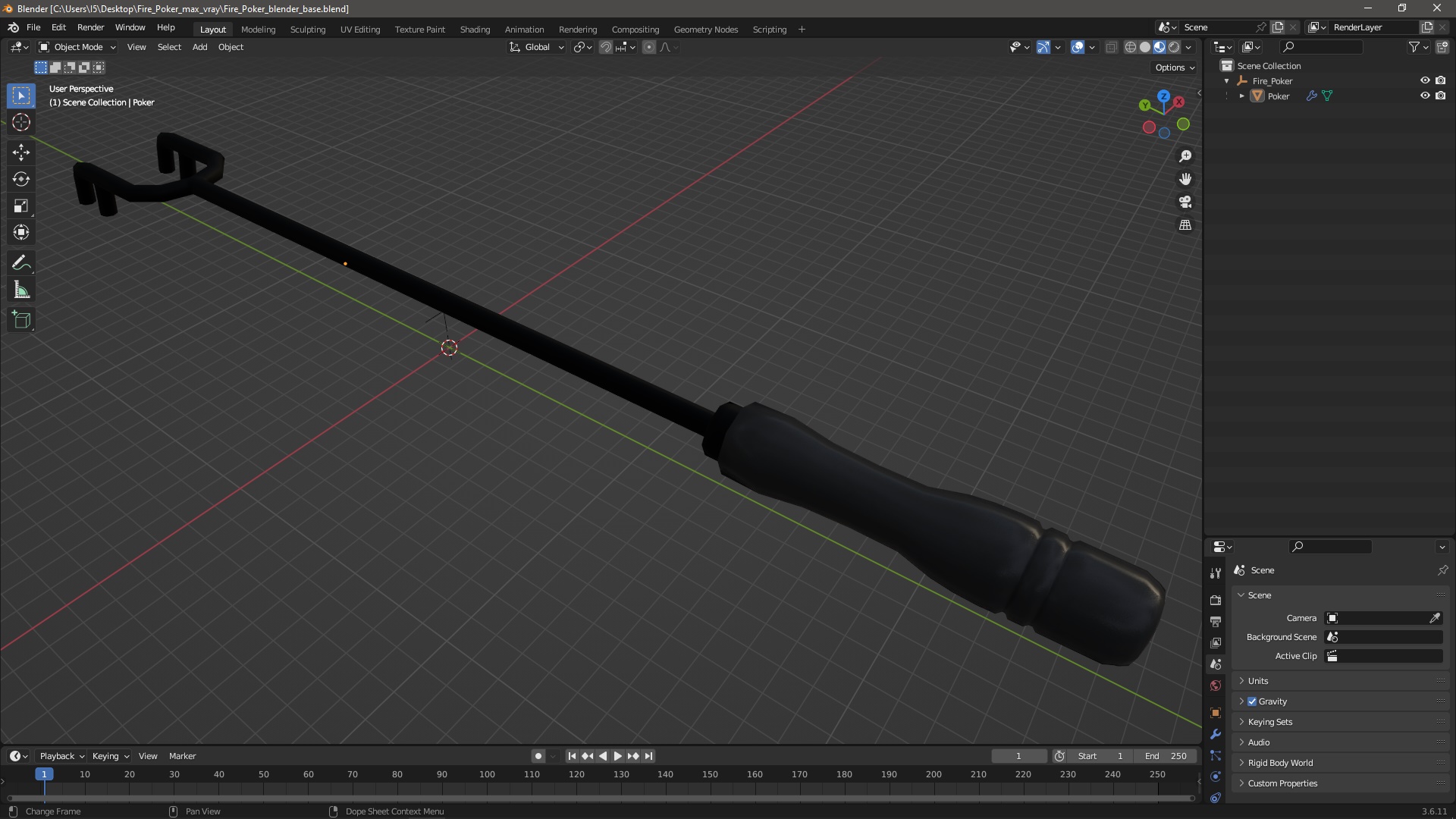 3D model Fire Poker