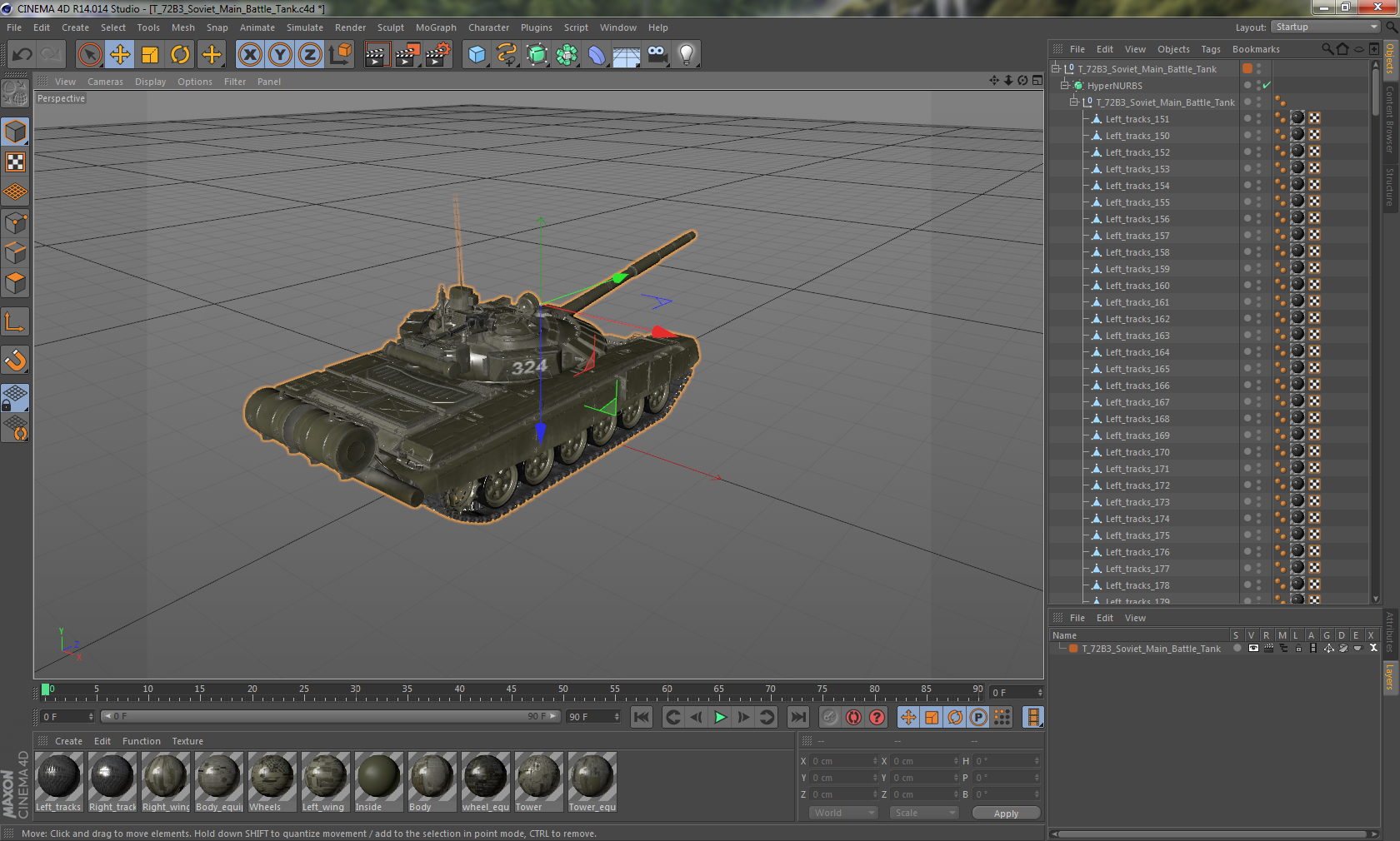 3D model T 72B3 Soviet Main Battle Tank