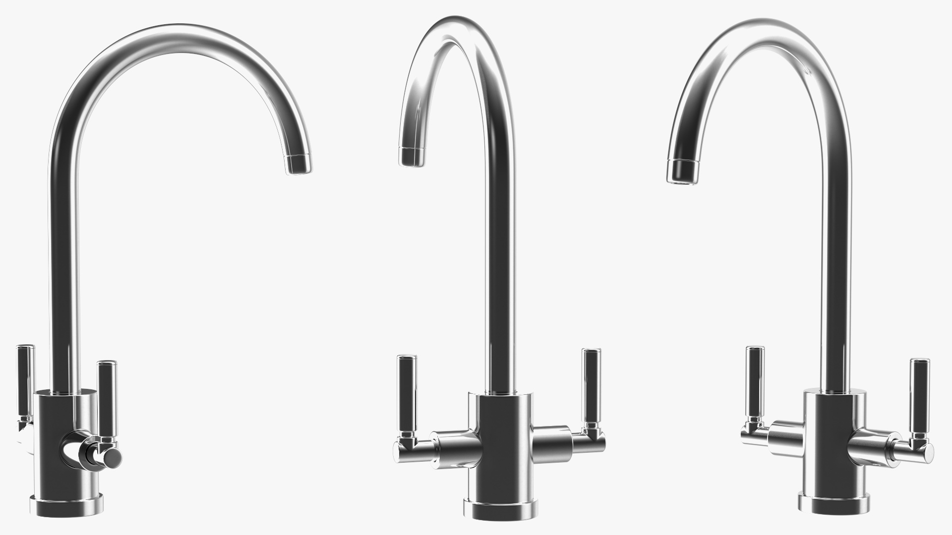 3D Single Bowl Kitchen Sink with Drainboard and Tap model