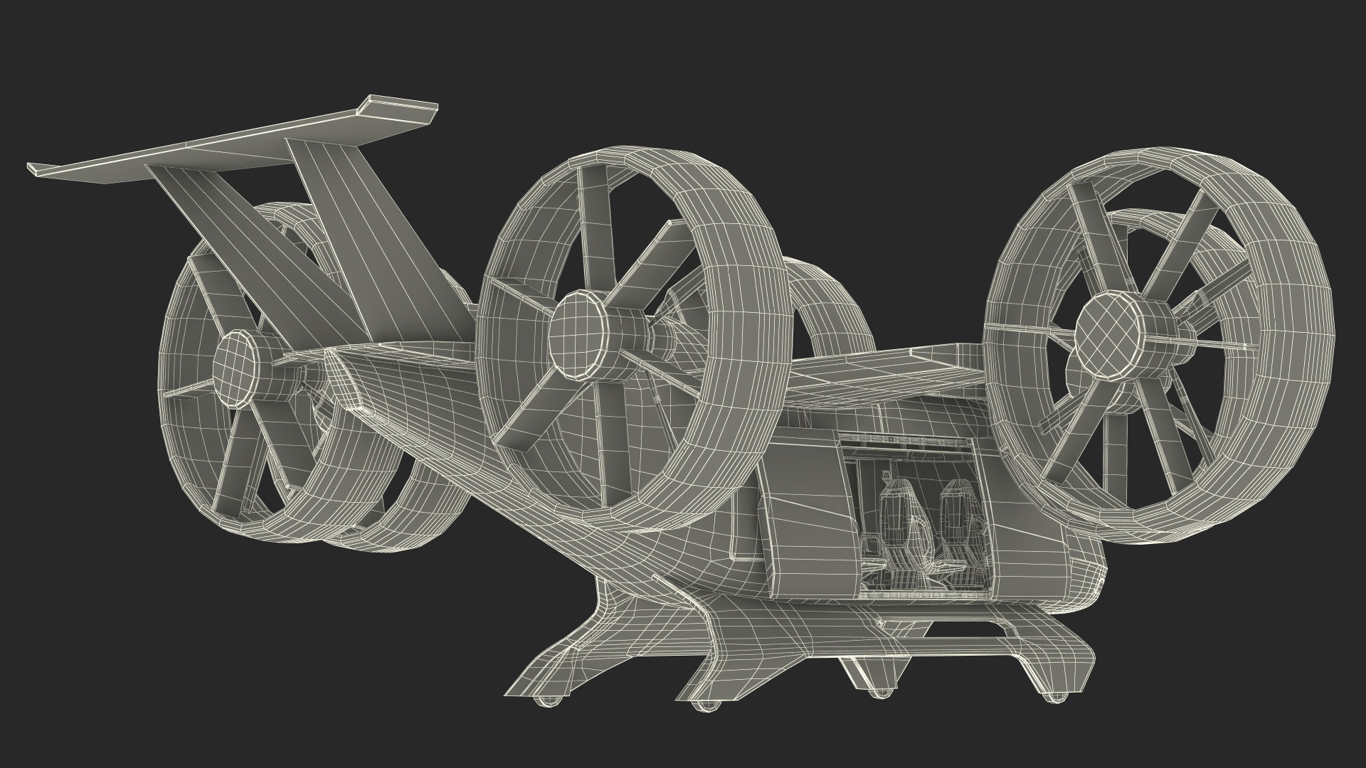 3D Futuristic Flying Taxi Rigged for Maya model