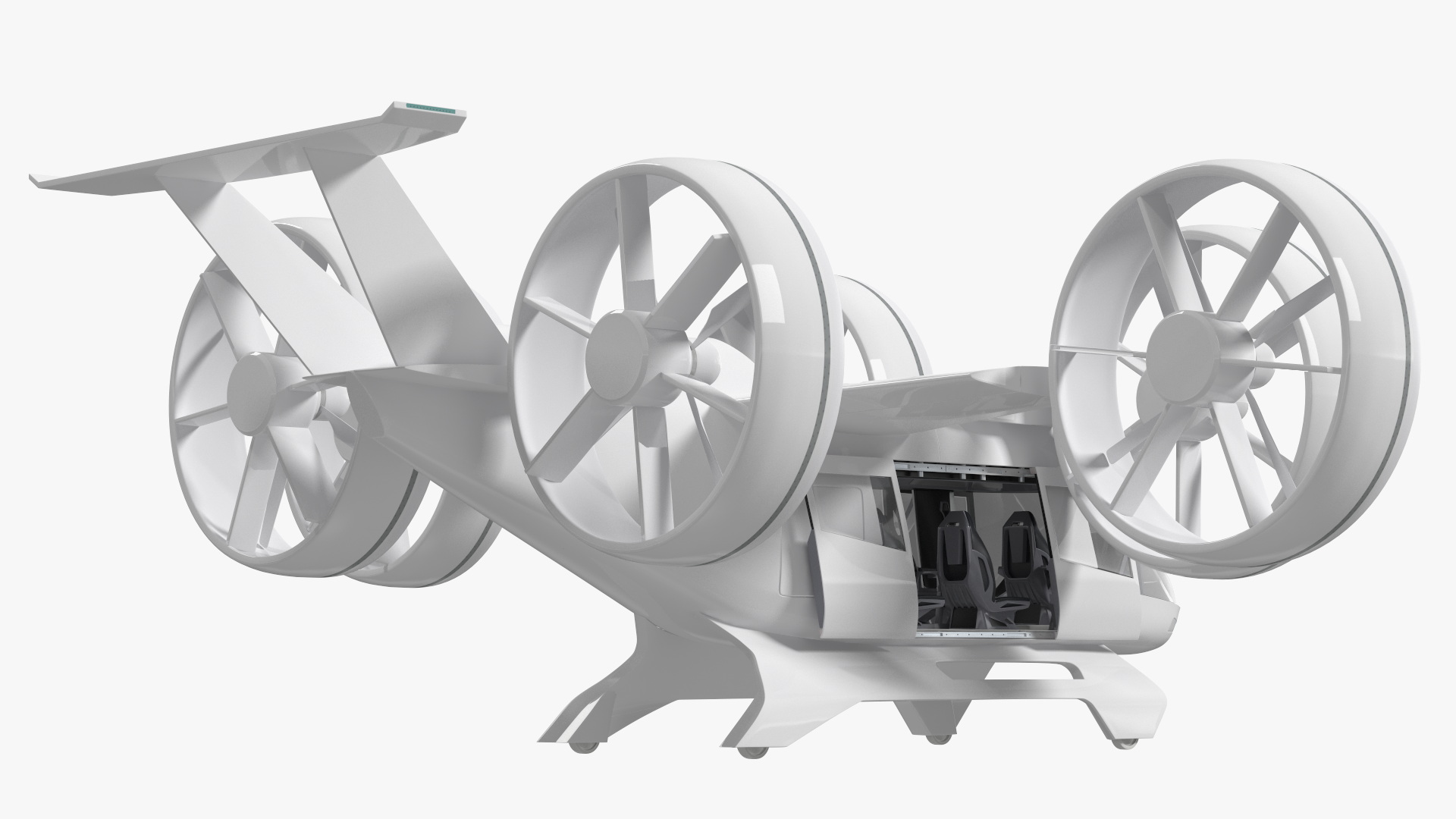 3D Futuristic Flying Taxi Rigged for Maya model