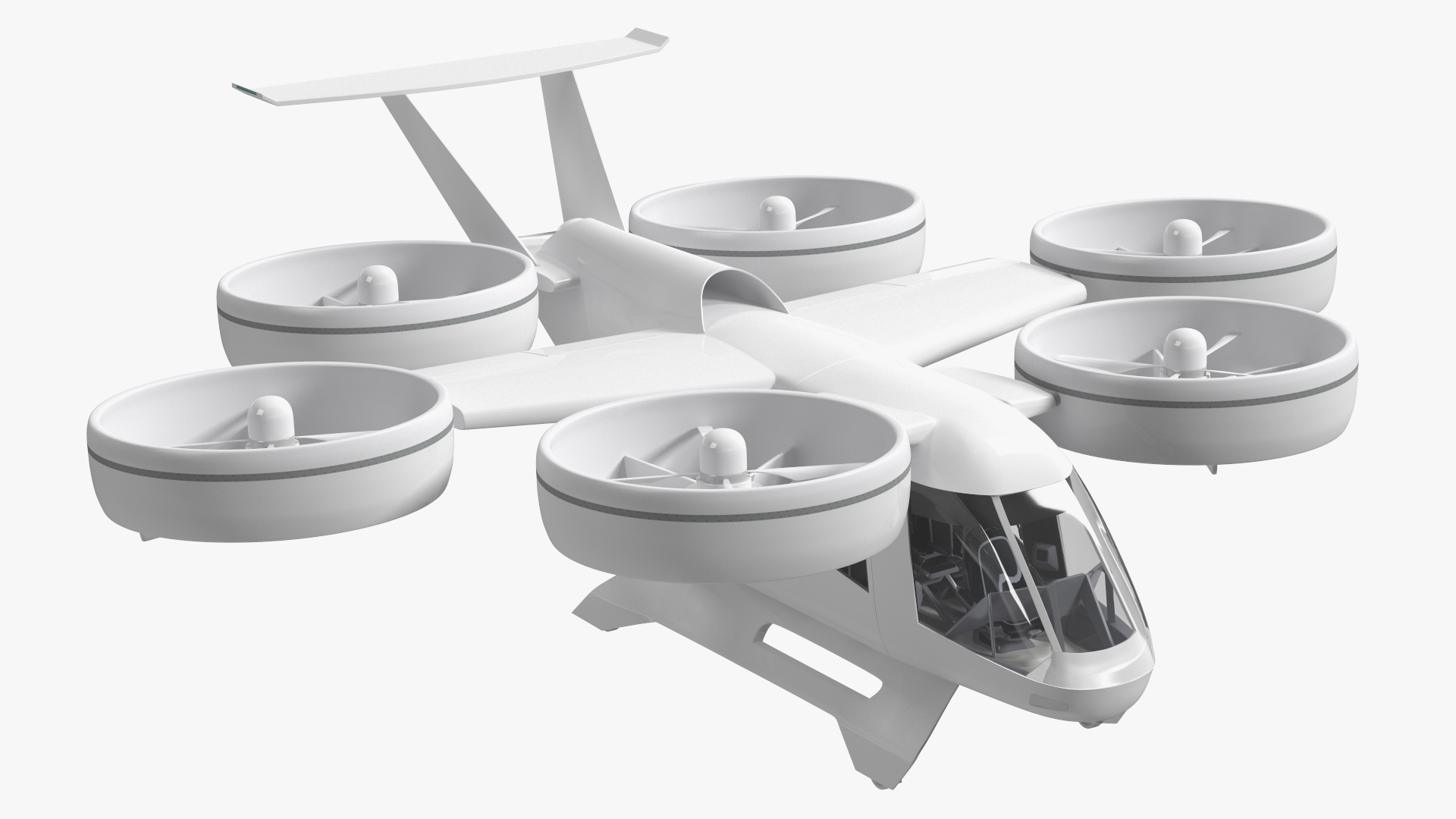 3D Futuristic Flying Taxi Rigged for Maya model