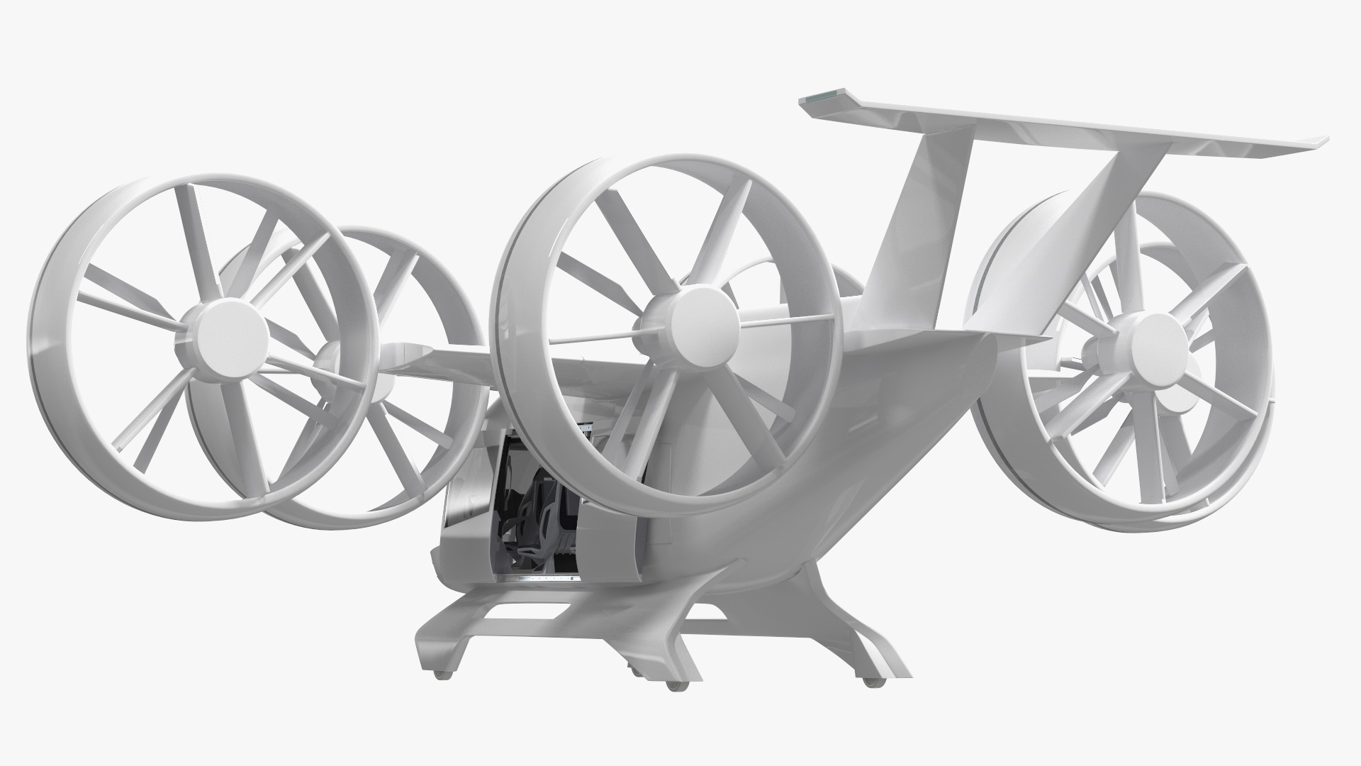 3D Futuristic Flying Taxi Rigged for Maya model