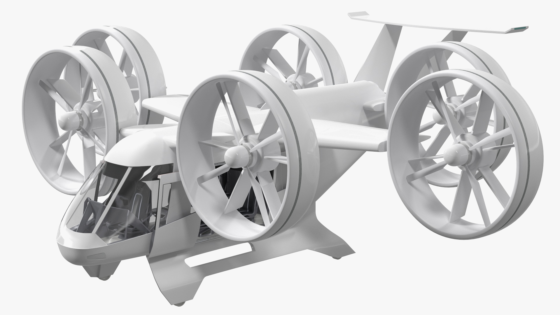 3D Futuristic Flying Taxi Rigged for Maya model