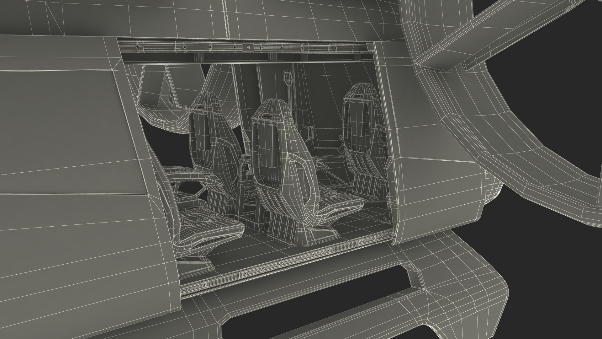 3D Futuristic Flying Taxi Rigged for Maya model