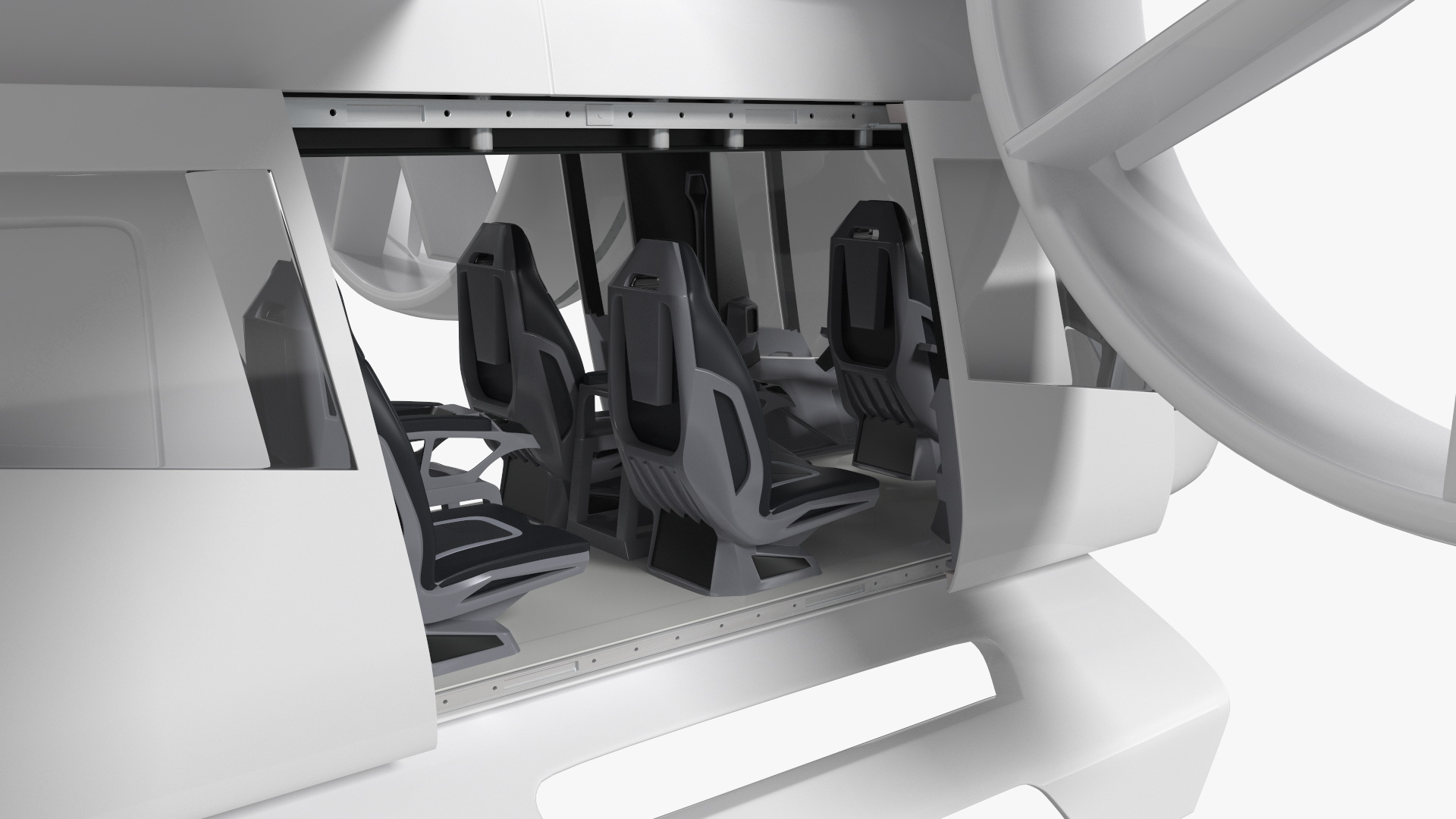 3D Futuristic Flying Taxi Rigged for Maya model