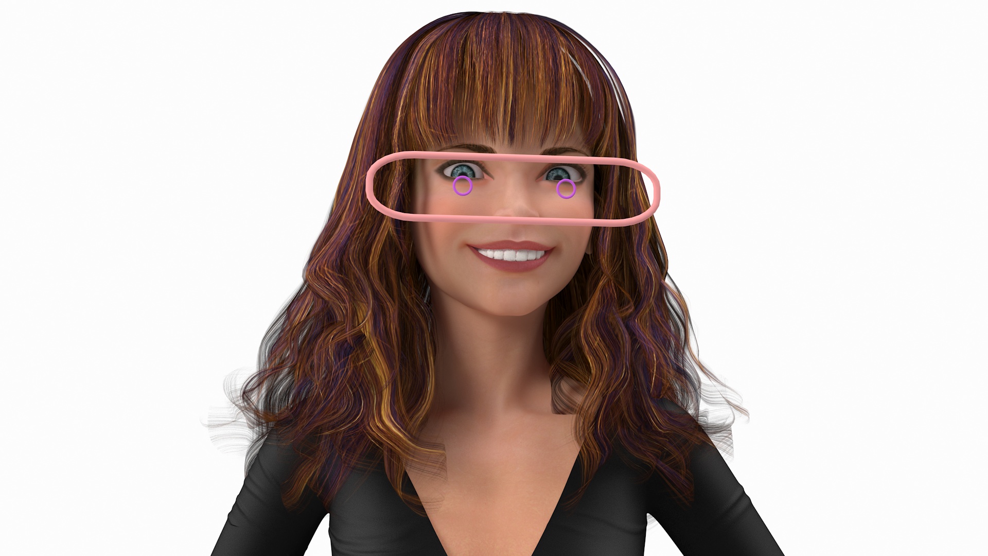 Cartoon Young Girl Youth Clothes Rigged 3D model