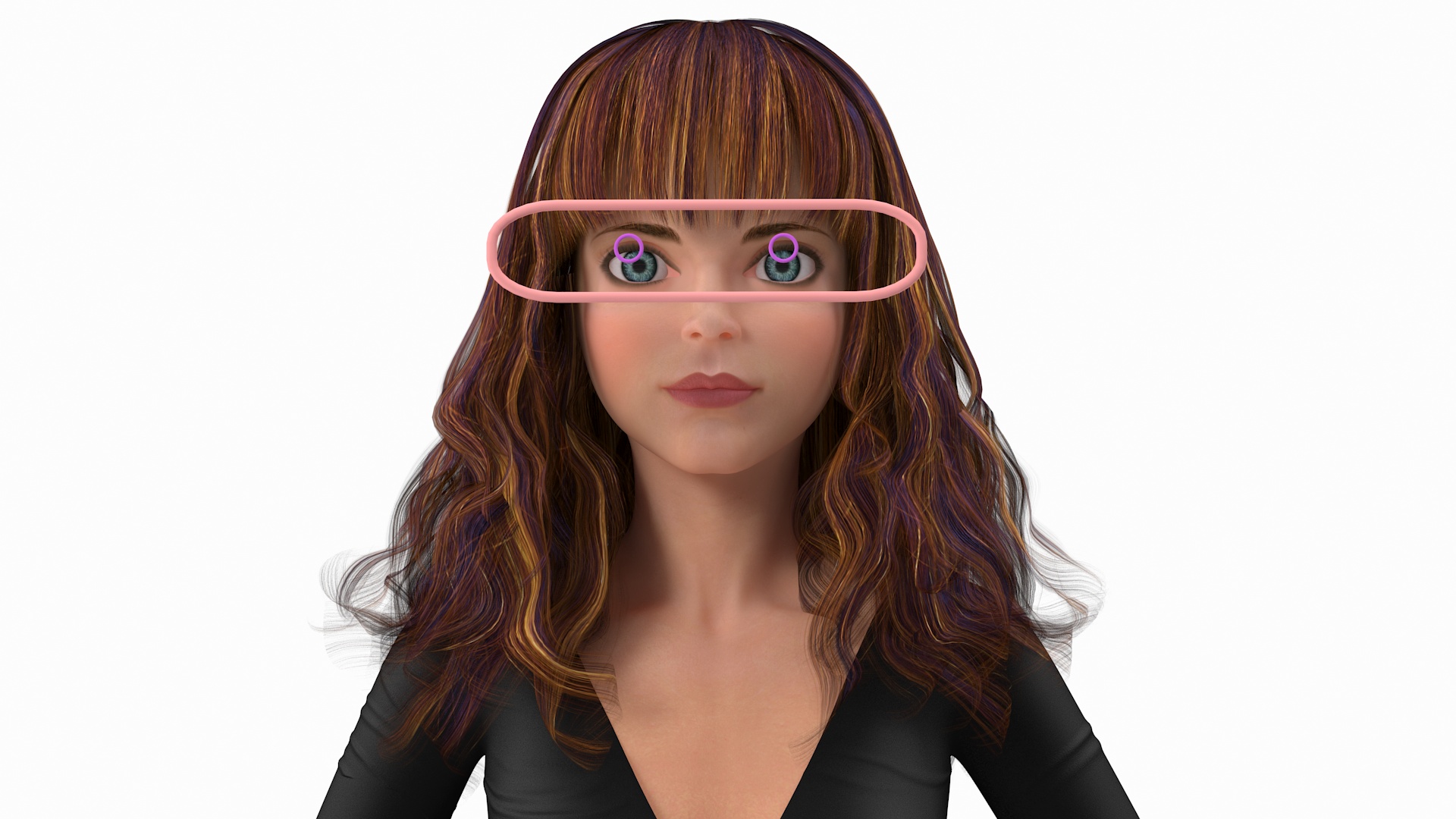 Cartoon Young Girl Youth Clothes Rigged 3D model