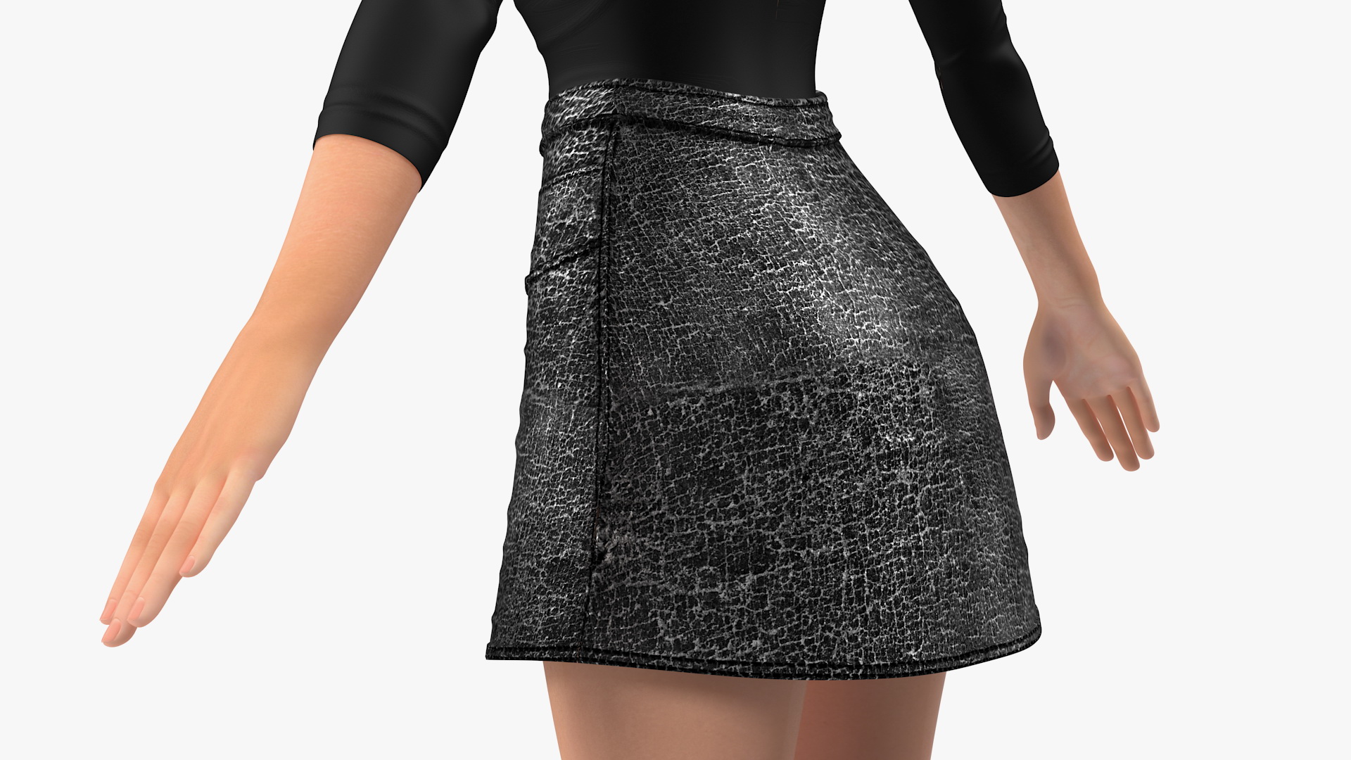 Cartoon Young Girl Youth Clothes Rigged 3D model