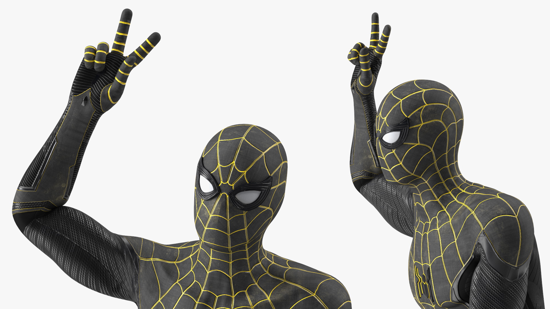 3D Spiderman Black Suit Hanging Pose model