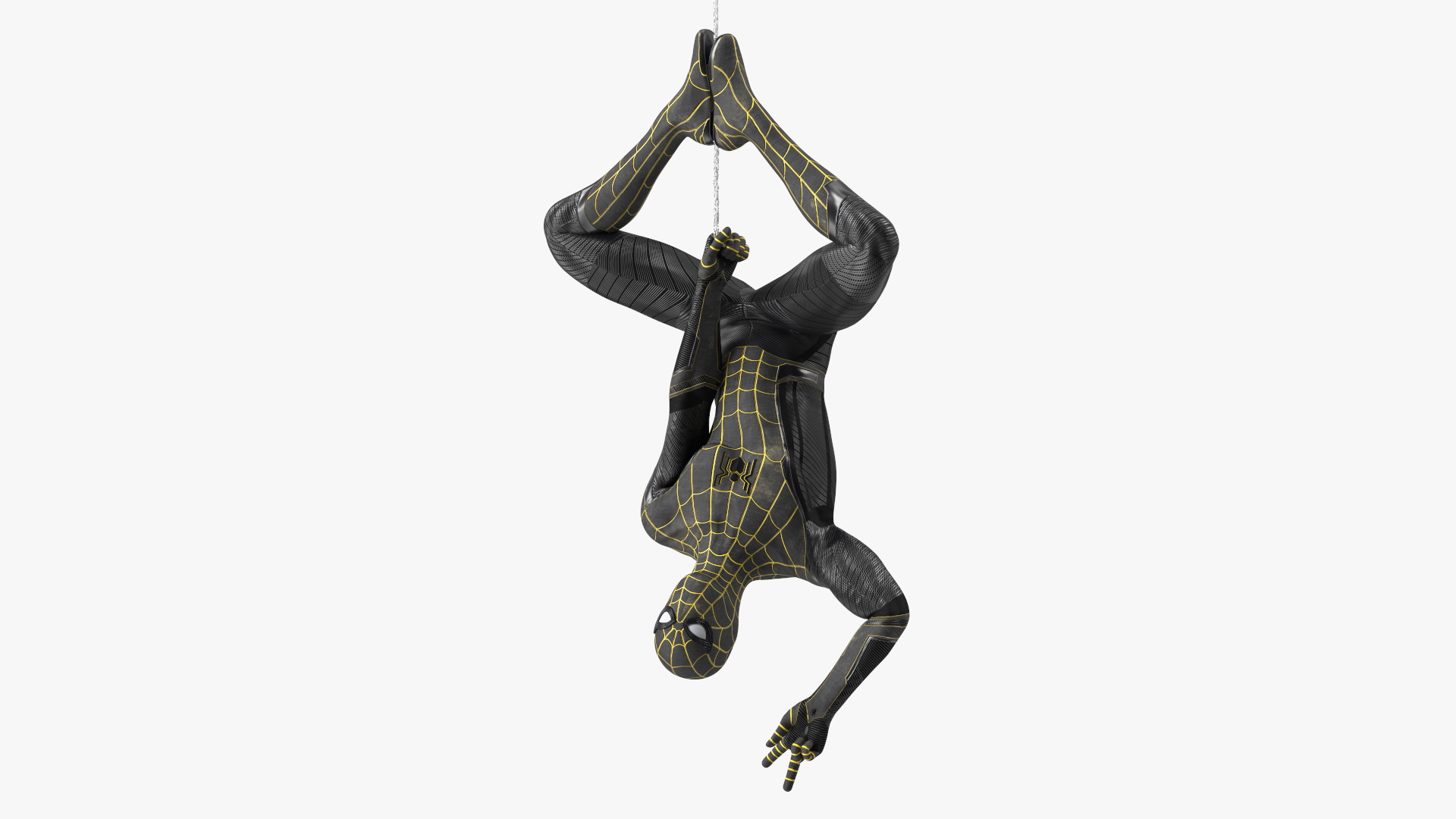 3D Spiderman Black Suit Hanging Pose model