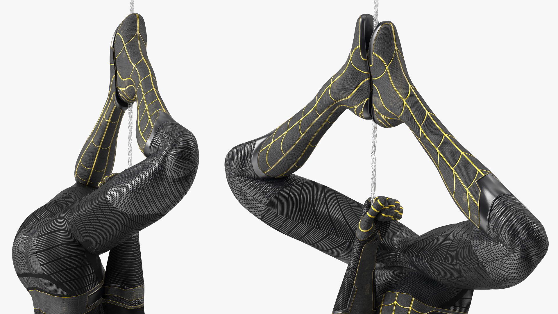 3D Spiderman Black Suit Hanging Pose model