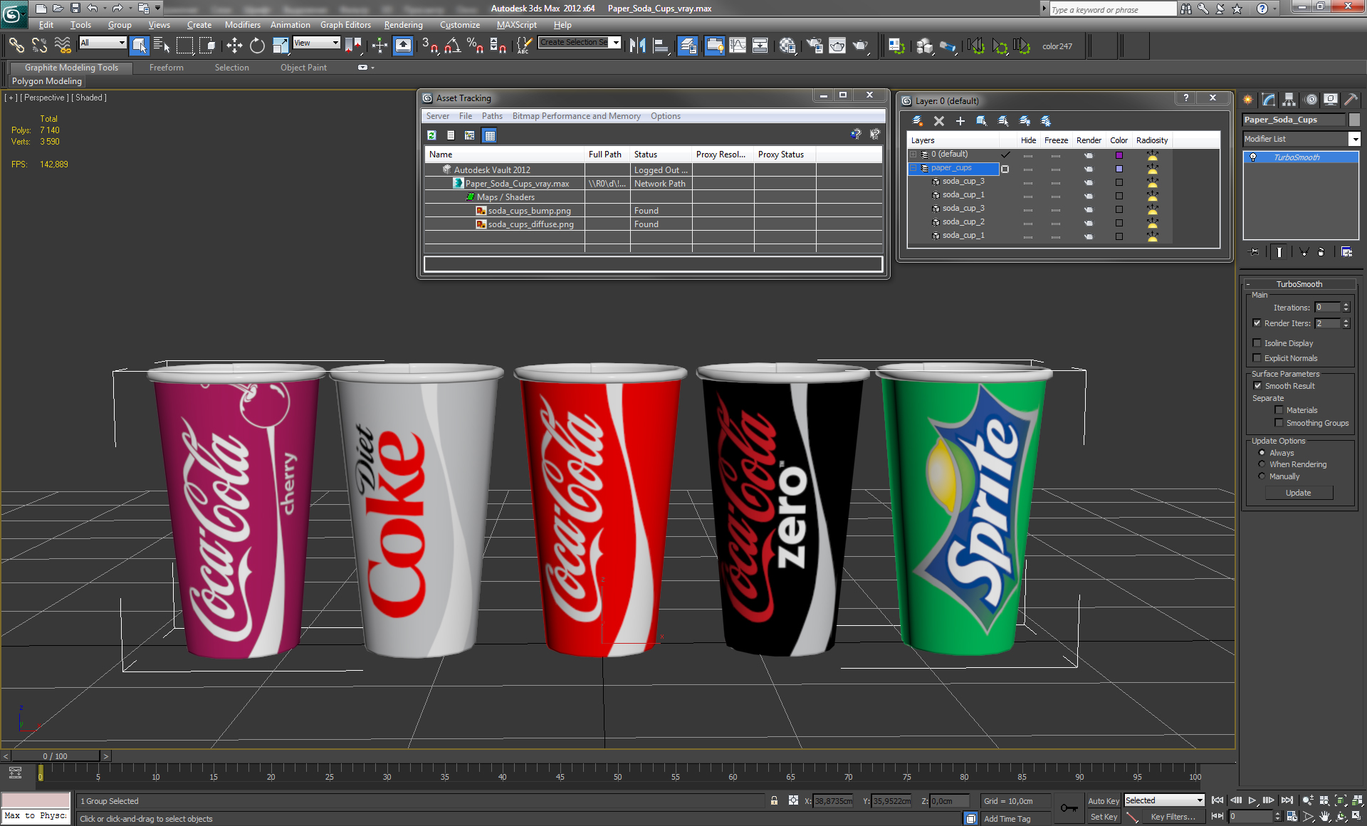 3D model Paper Soda Cups