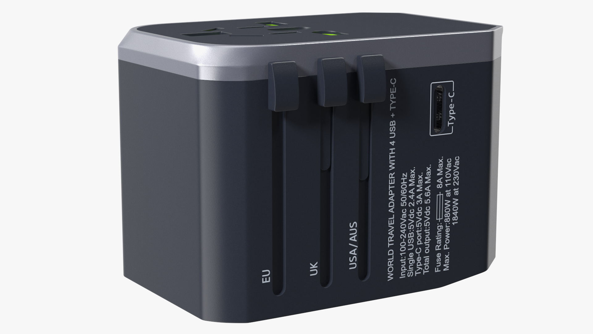 3D model International Plug Adapter with USB