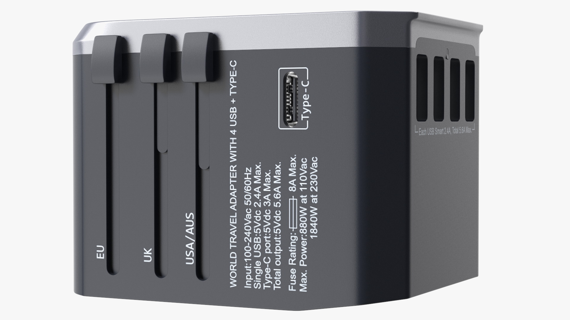 3D model International Plug Adapter with USB