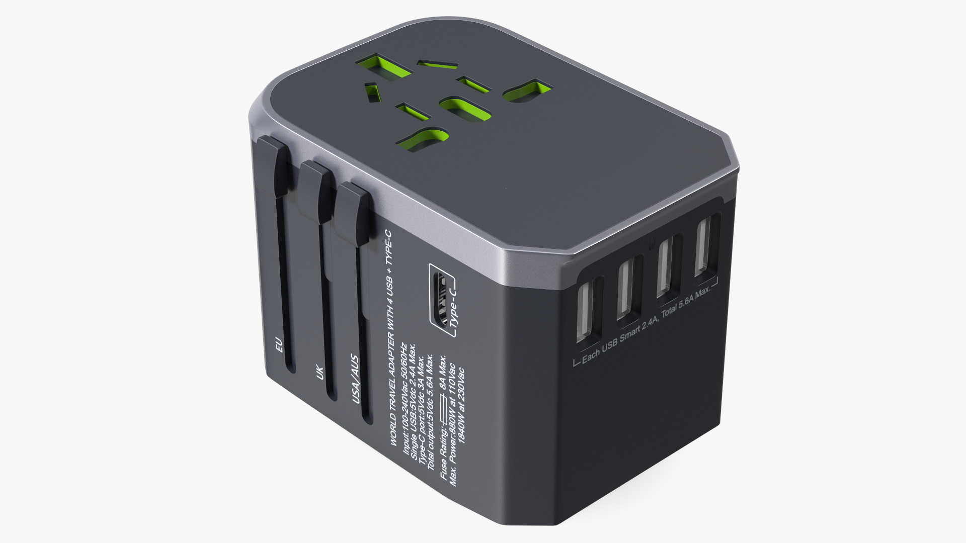 3D model International Plug Adapter with USB