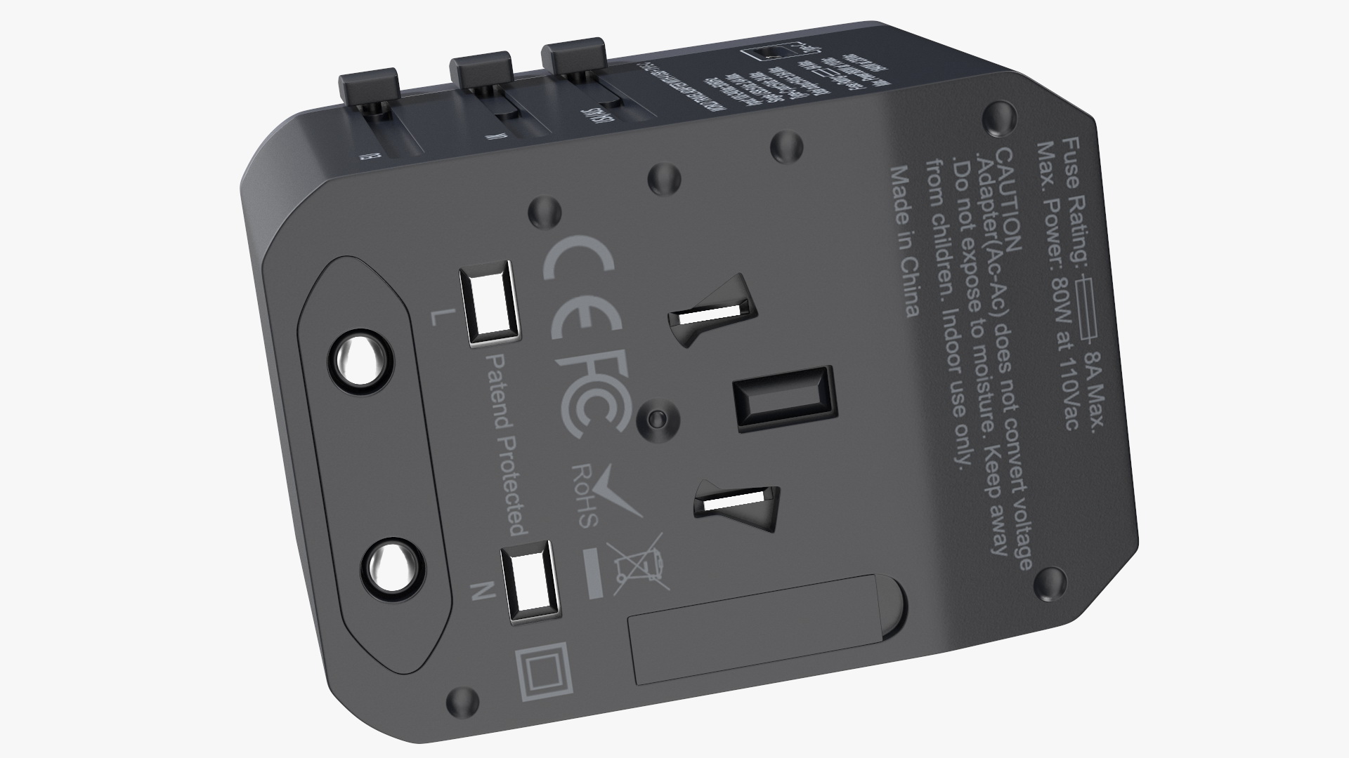 3D model International Plug Adapter with USB