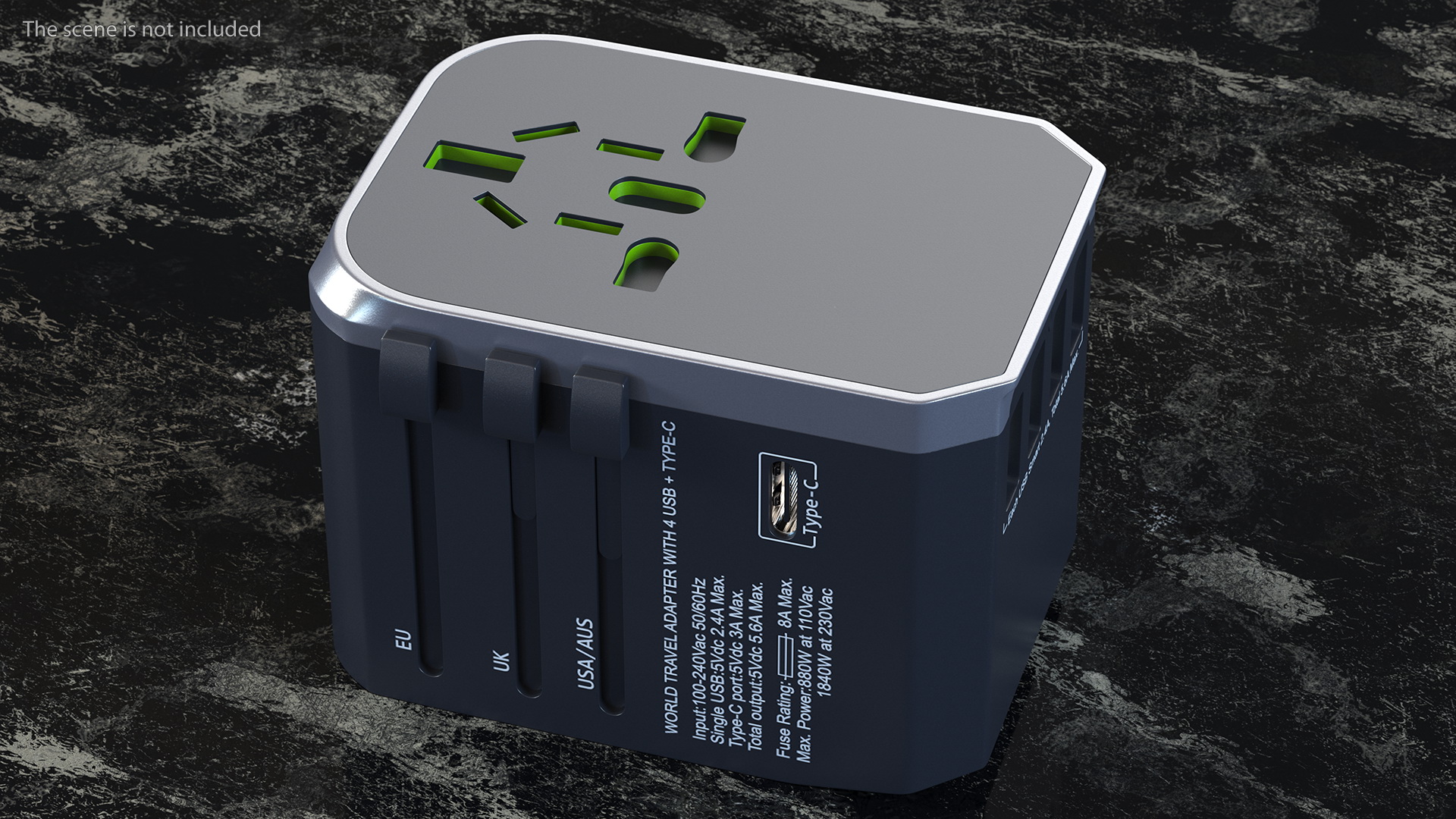 3D model International Plug Adapter with USB