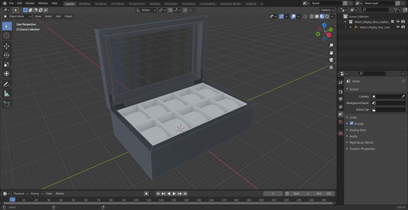 3D model Watch Display Box Leather