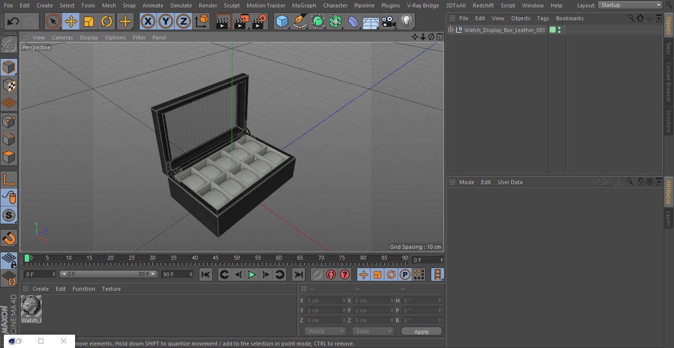 3D model Watch Display Box Leather