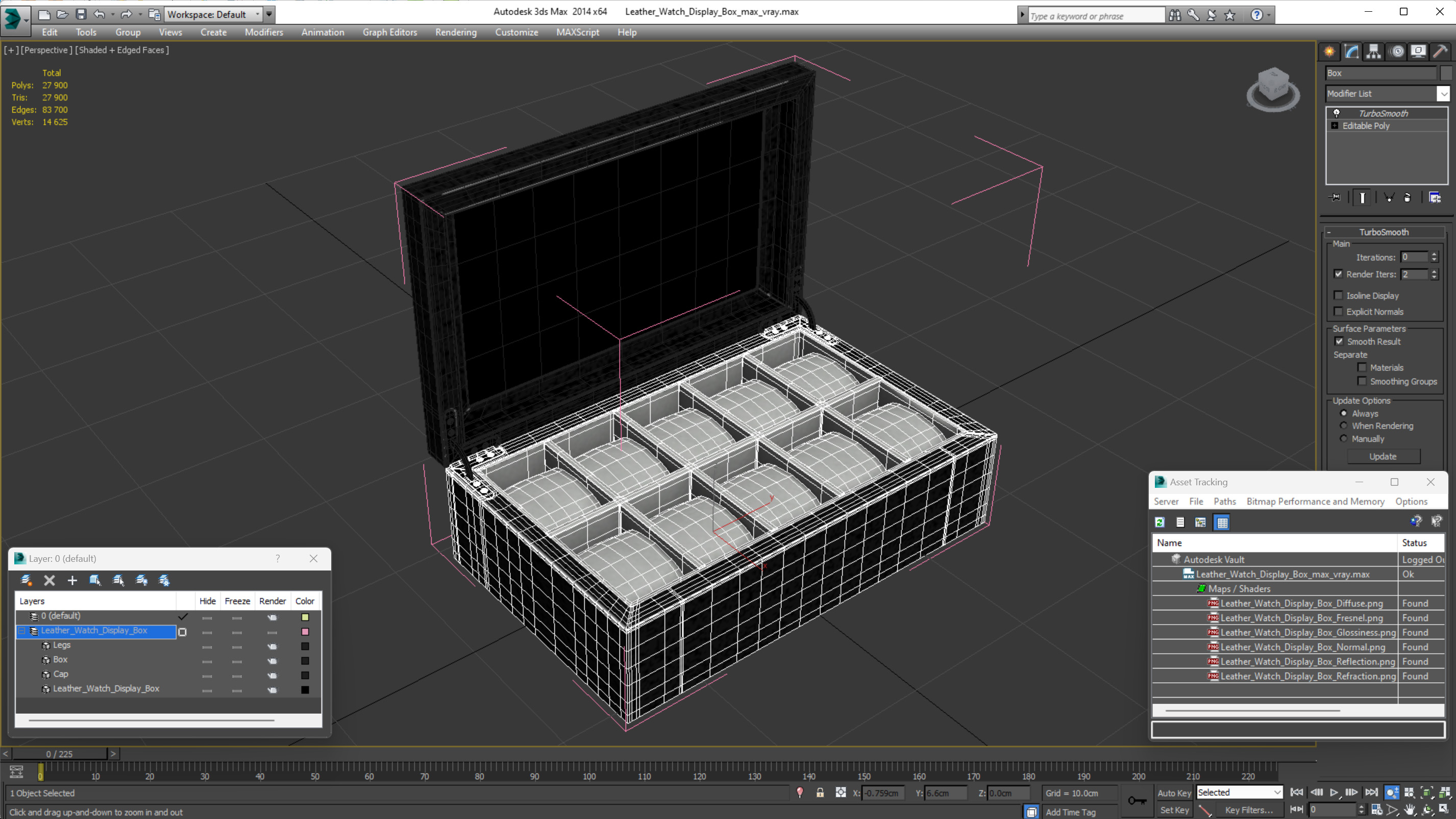 3D model Watch Display Box Leather