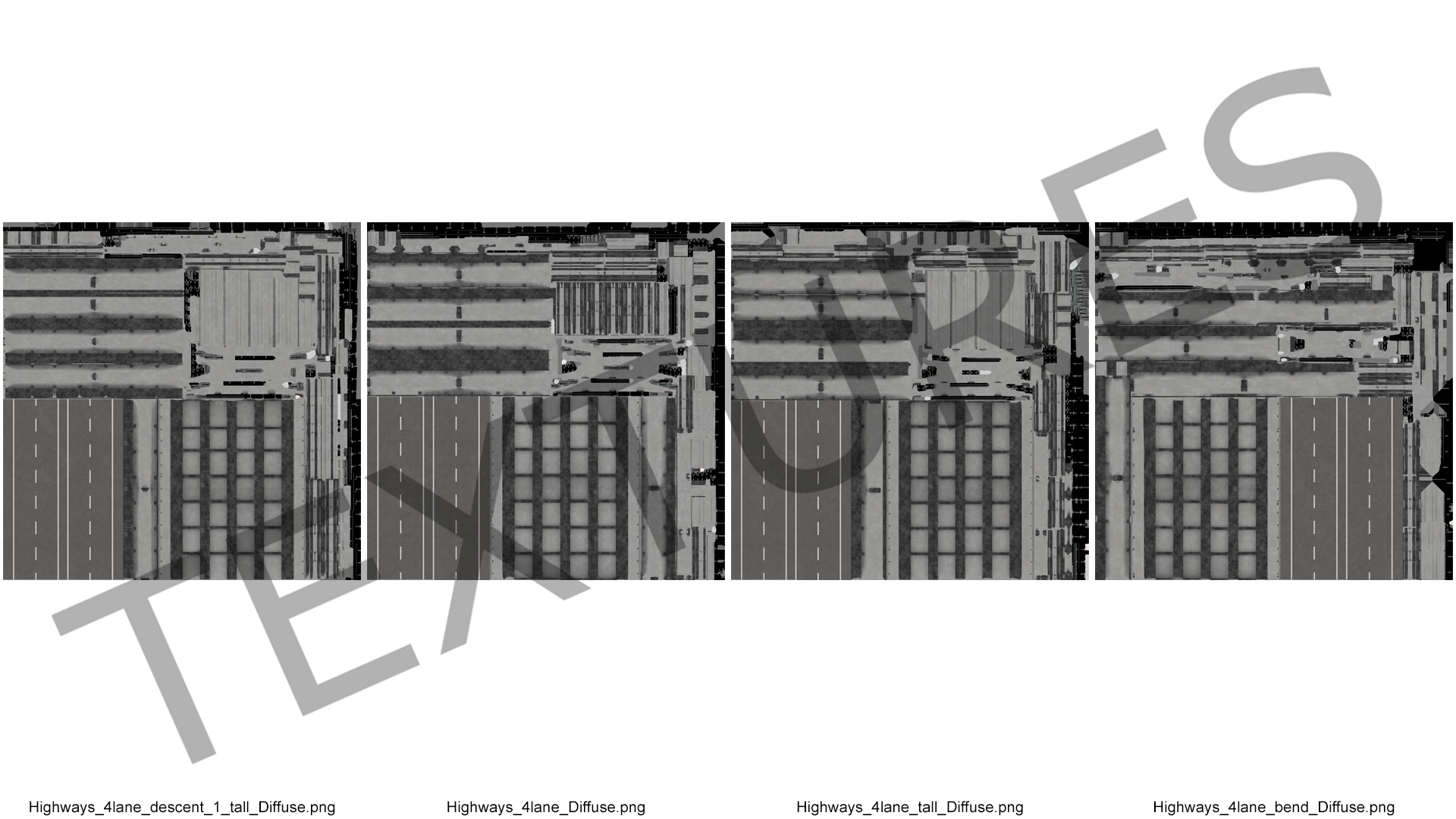 Connectable Highway Road Elements Entrance Ramp 3D