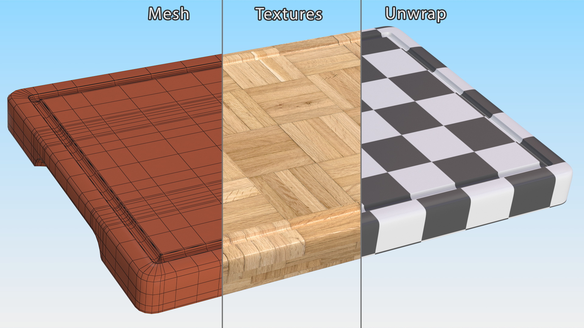 Light Bamboo Cutting Board Small 3D