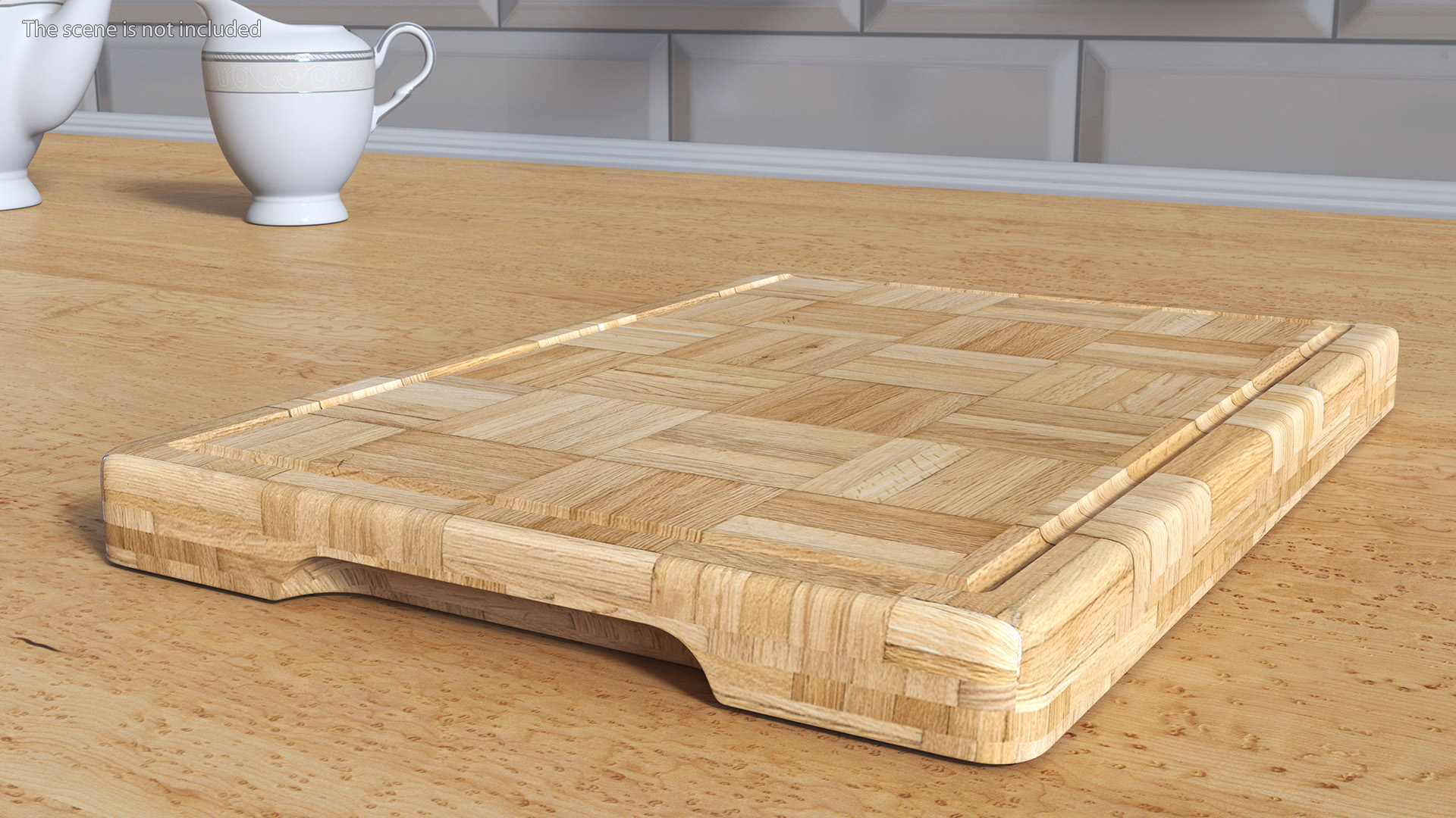Light Bamboo Cutting Board Small 3D