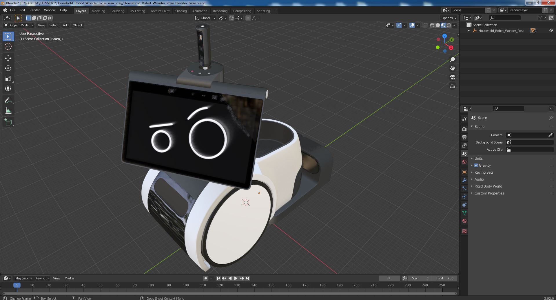 Household Robot Wonder Pose 3D