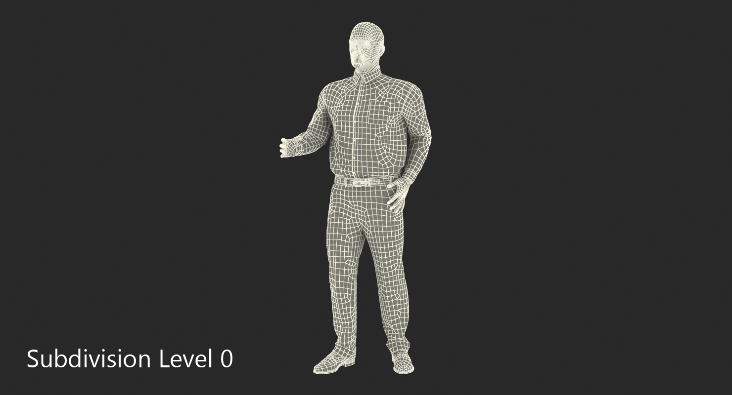 Men Business Casual Dress Rigged 3D