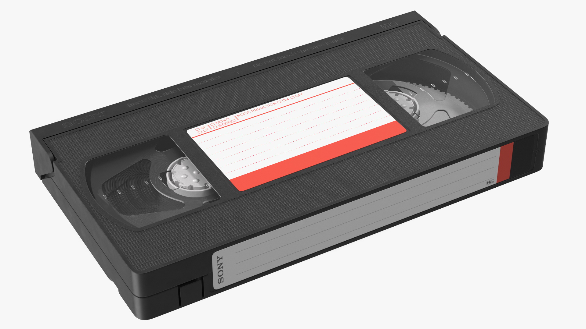 3D Vintage Sony E180 VHS Video Tape with Cover model